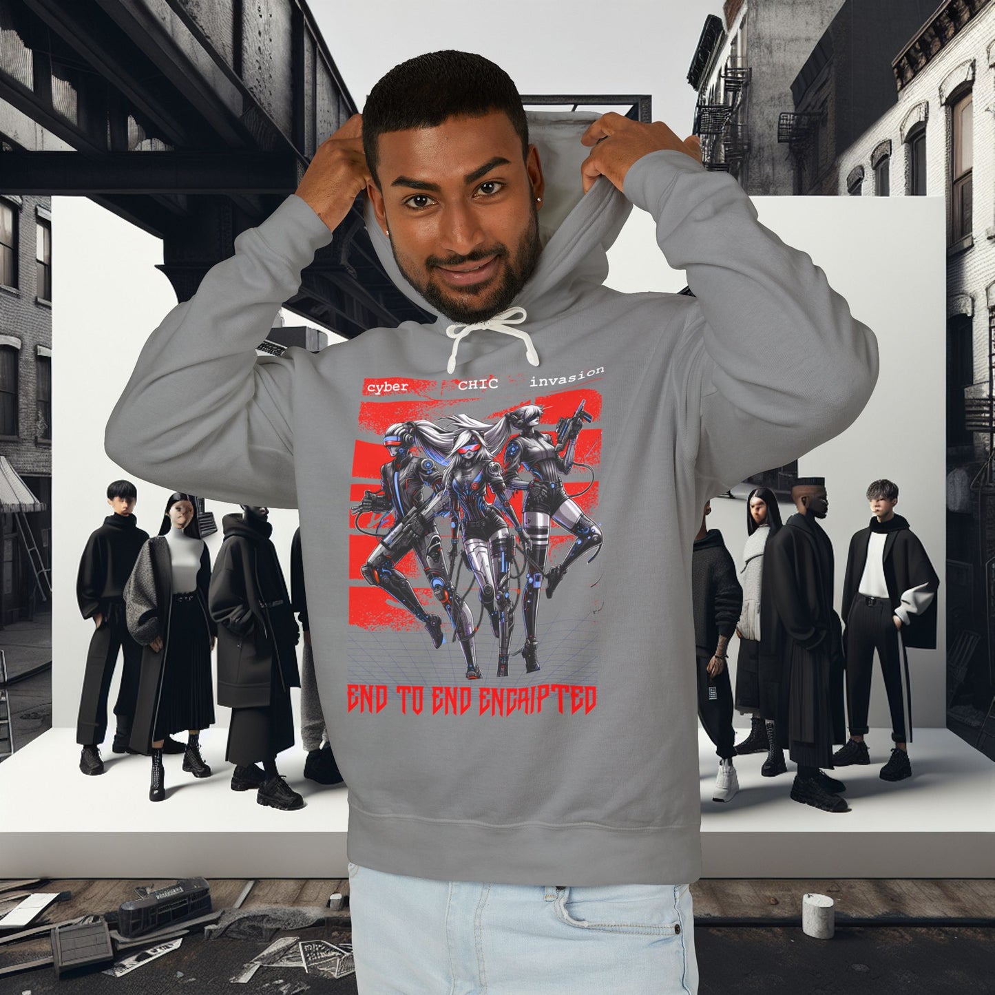 Unisex Lightweight Hooded Sweatshirt_ Series UWD 051_ Limited Edition Raw Streetwear by WesternWaves: