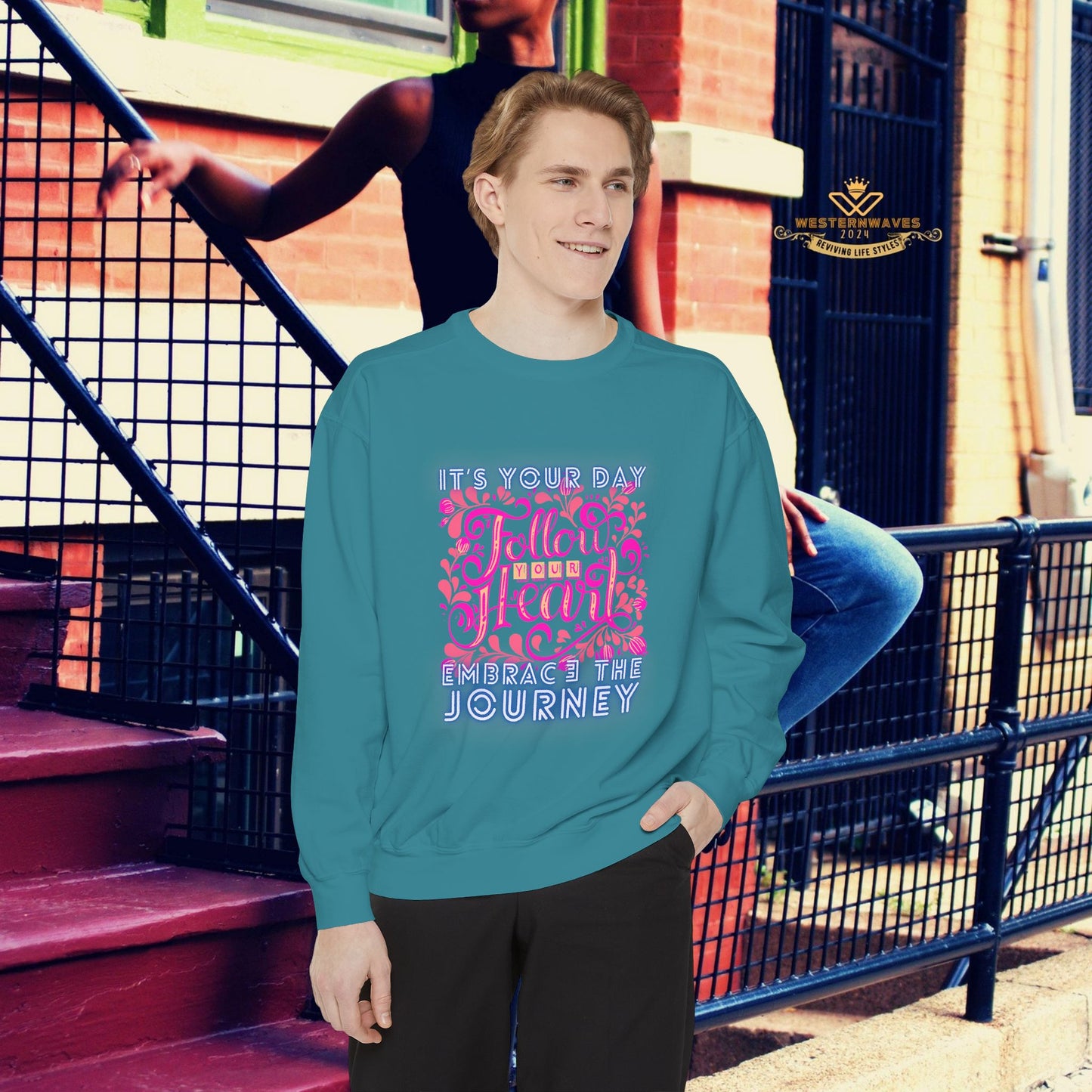 Unisex Garment-Dyed Sweatshirt_ N3+ Series UGDSS PT2WW001_ WesternWaves Limited Edition: