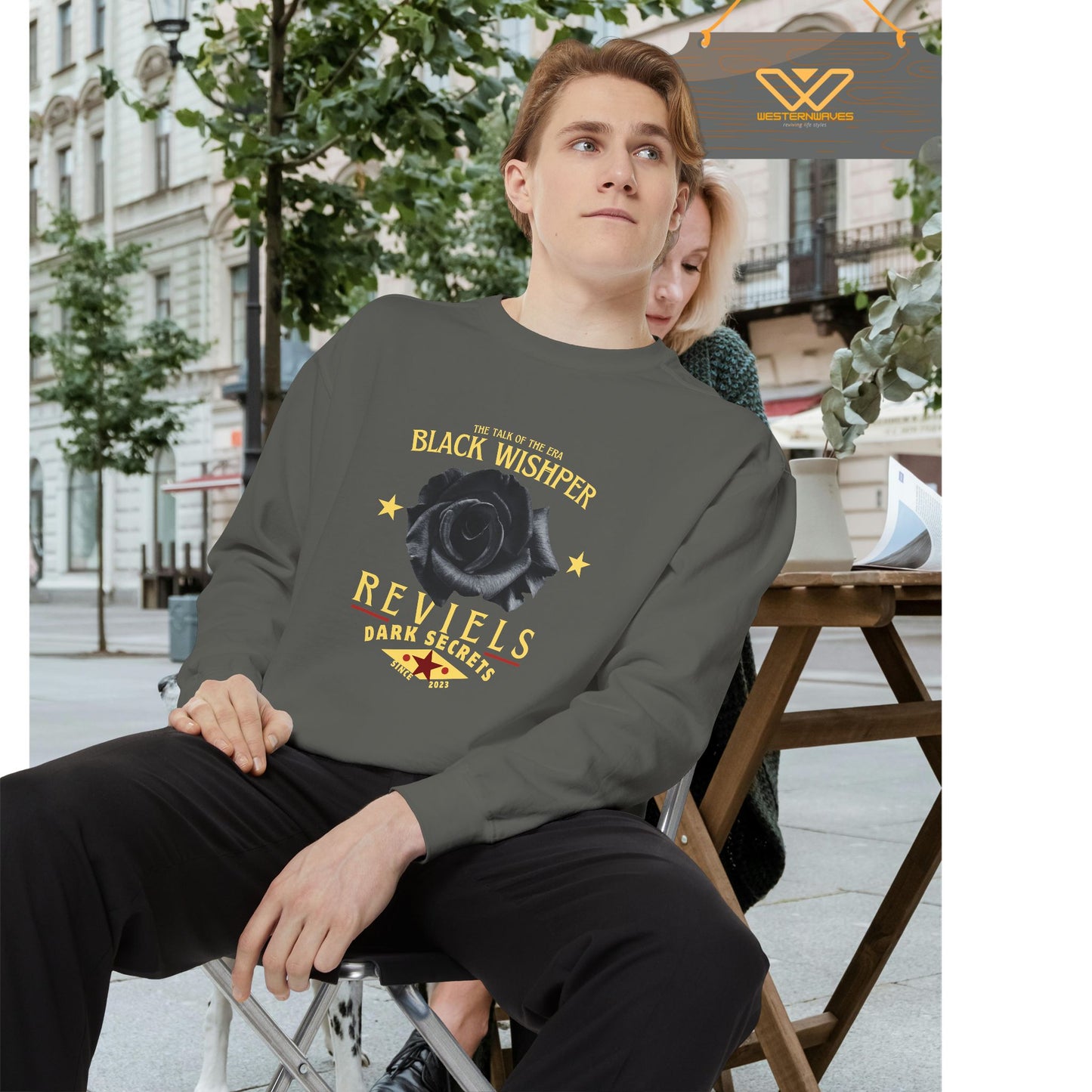 Unisex Garment-Dyed Sweatshirt_ N3+ Series UGDSS PT2WW001_ Limited Edition Luxurious Comfort by WesternWawes: