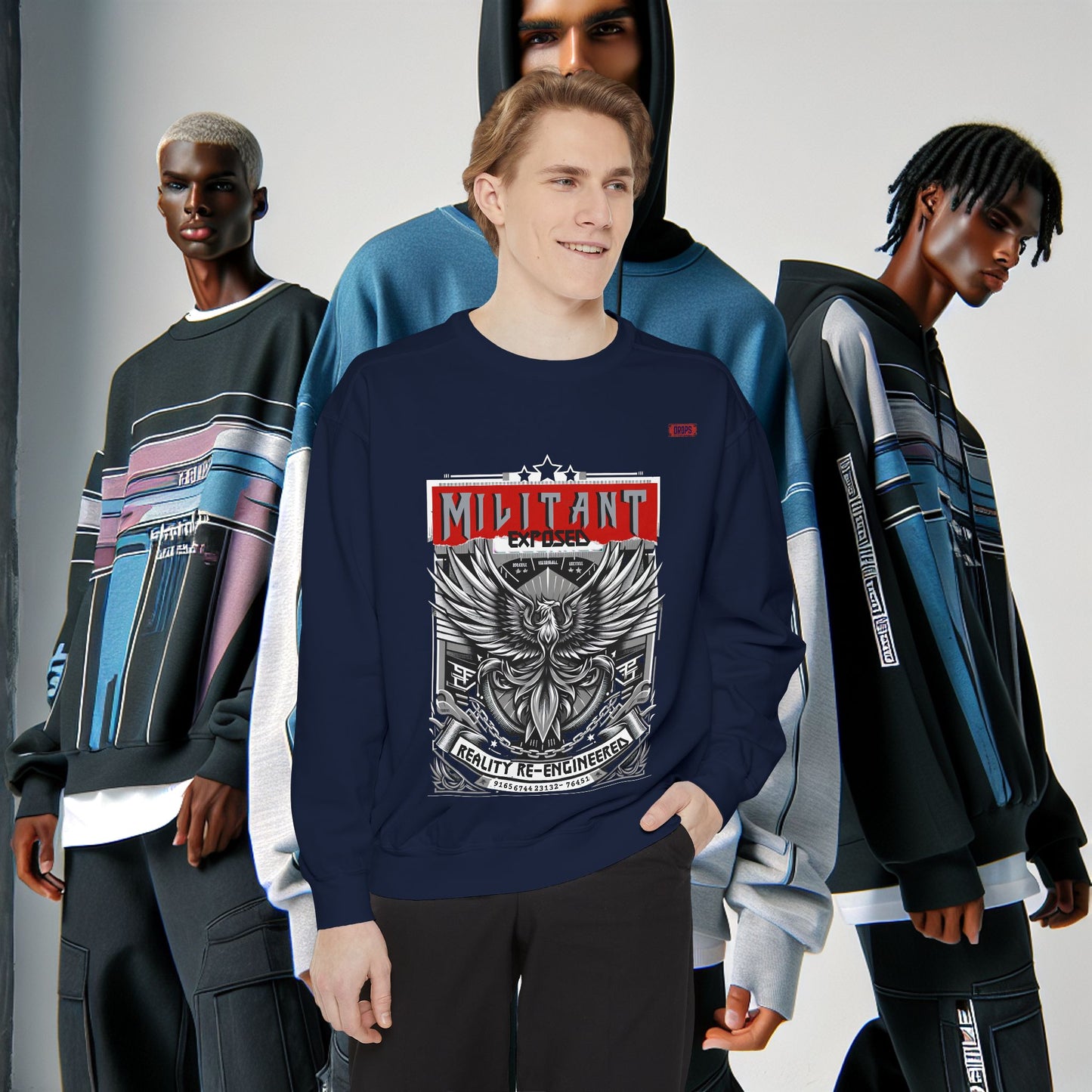 Unisex Garment-Dyed Sweatshirt_ N8+ Series SPW USMWSSFCNSS PT2WW001_ Limited Edition by WesternWaves: