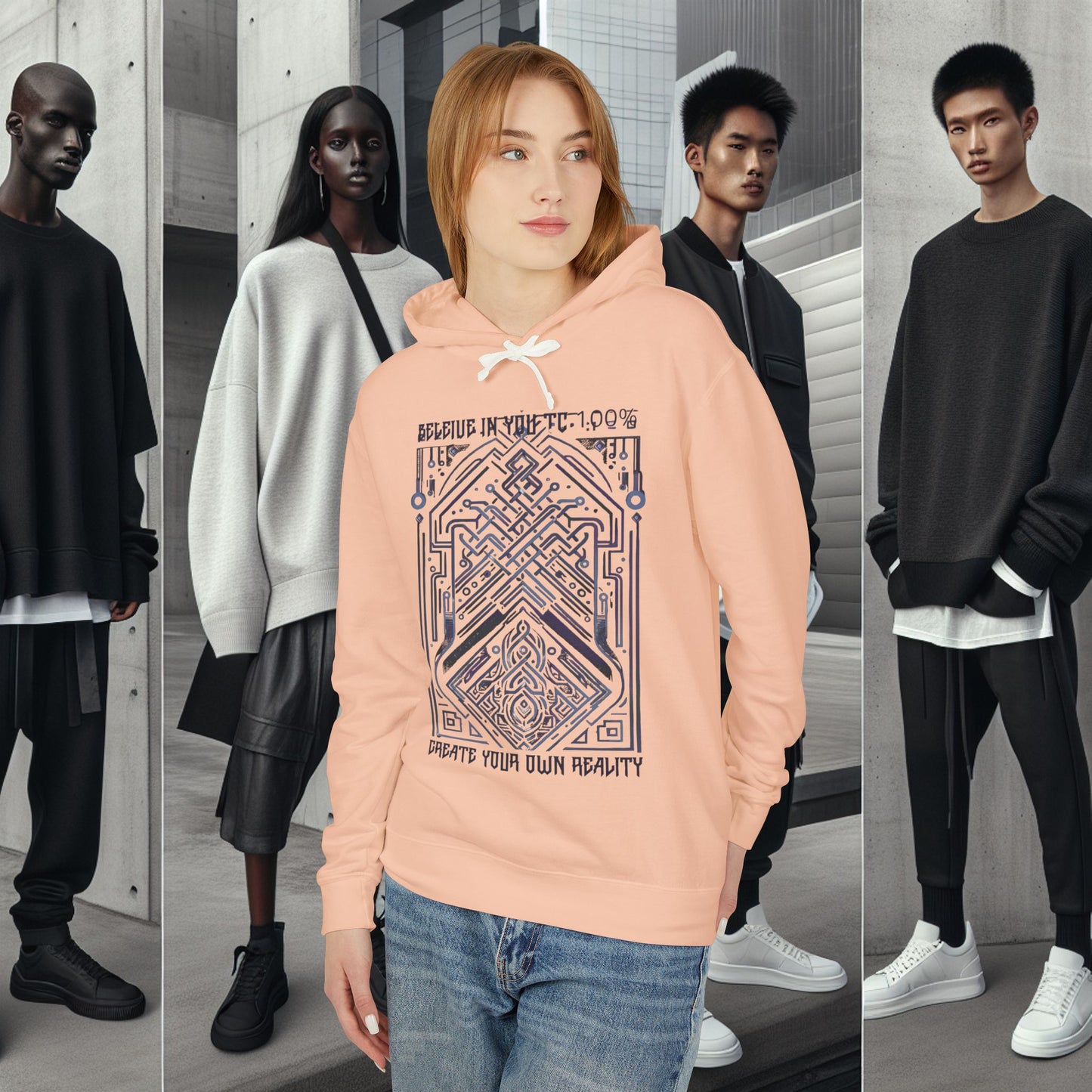Unisex Lightweight Hooded Sweatshirt_ Series UWD 0052_ Limited Edition Streetwear Classic by WesternWaves: