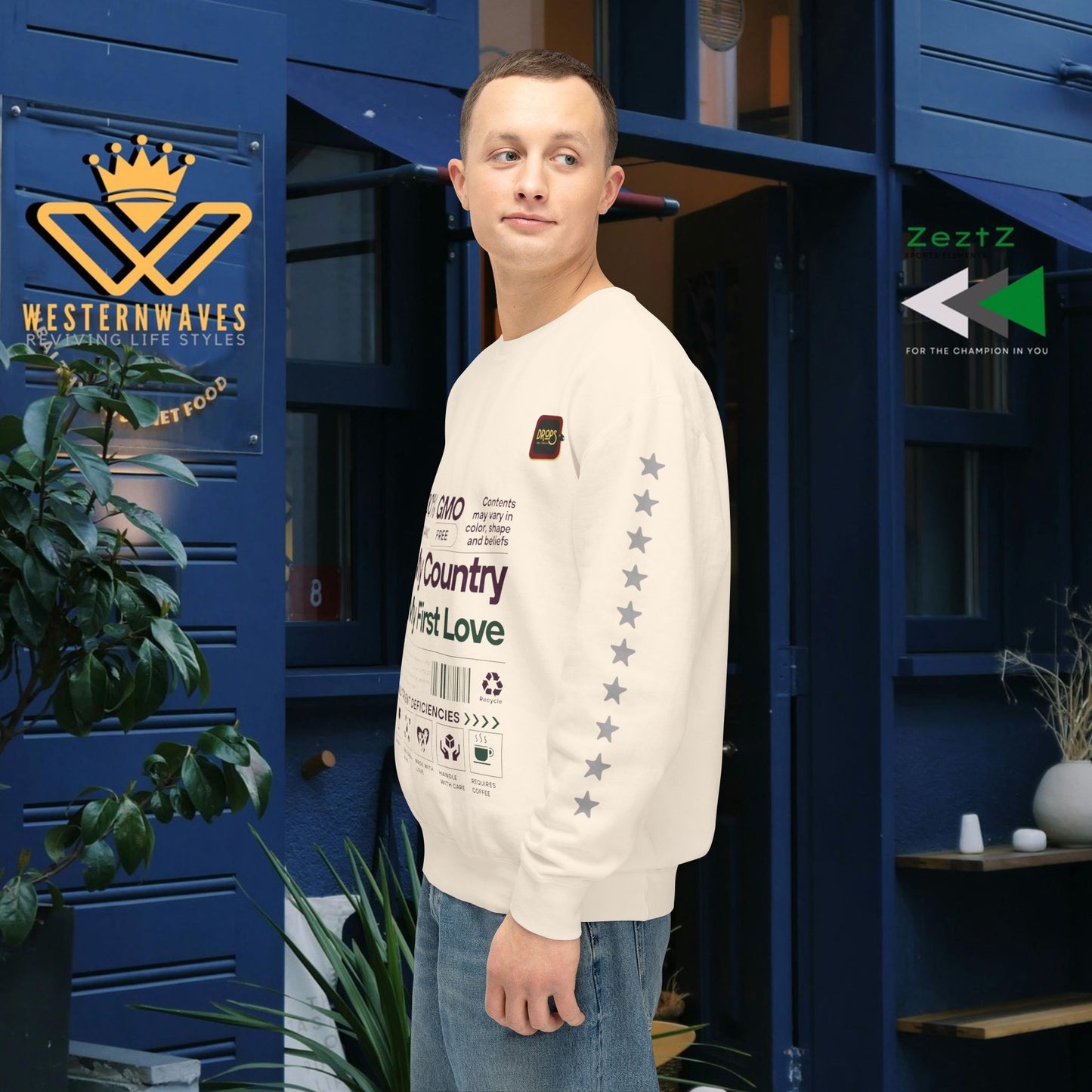 Unisex Lightweight Sweatshirt_ N7+ Series USLWSS PT2WW001_ Limited Edition by WesternWaves: