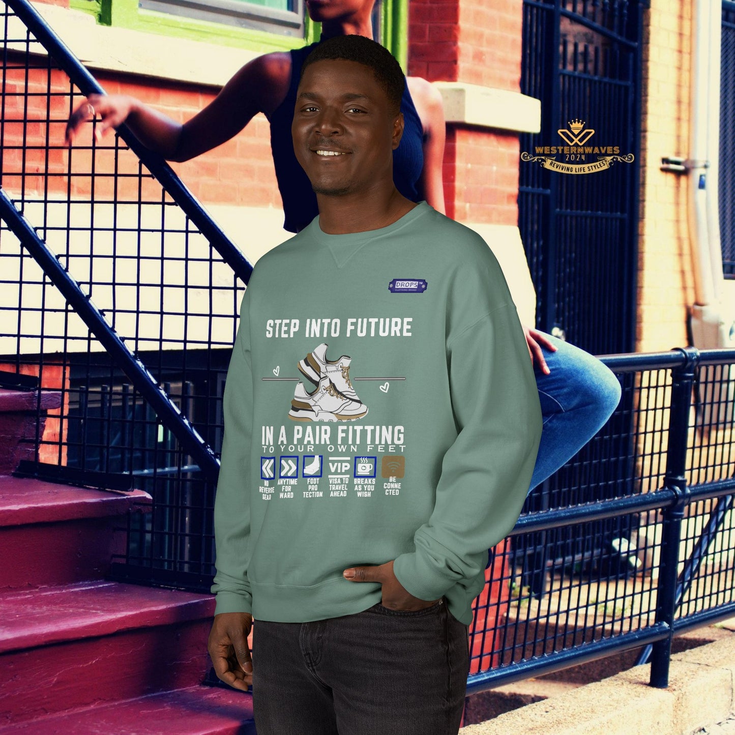 Unisex ComfortWash® Garment Dyed Crewneck Sweatshirt_ N7* Series USCGDCNSS PT2WW001_ Limited Edition Comfort & Retro Flair by WesternWaves:
