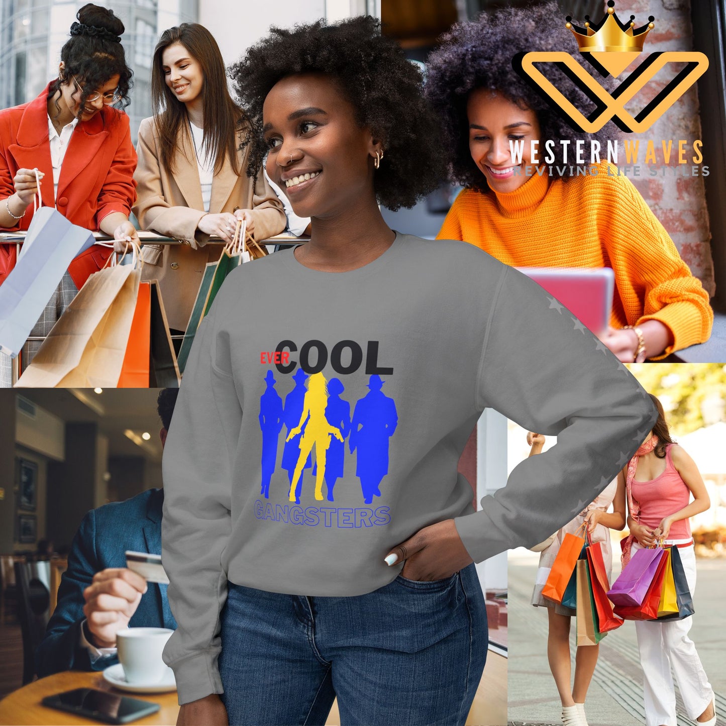 Unisex Lightweight Crewneck Sweatshirt_ N3+ Series ULWCSS PT2WW001_ Limited Edition by WesternWaves: