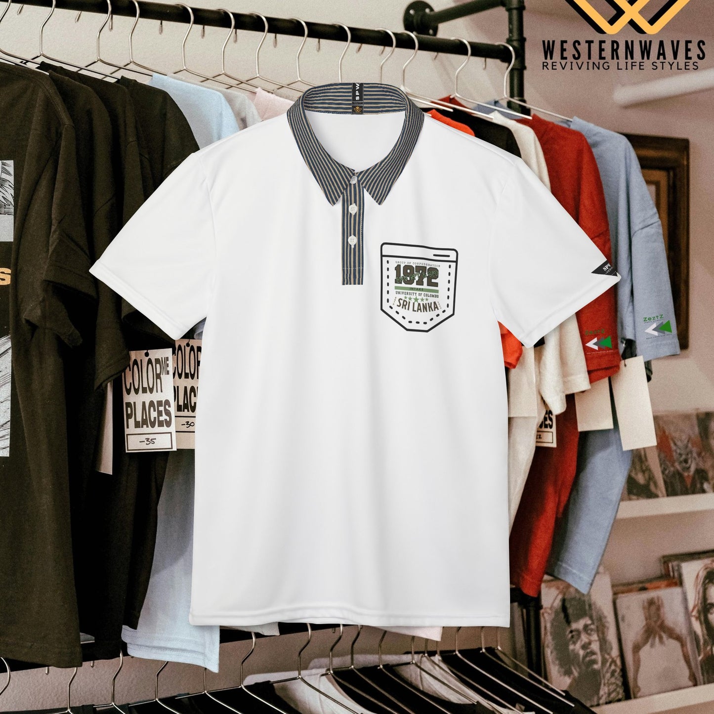 Unisex Polo Shirt (AOP)_ N3+ Series USPOLOS PT2WW002_ Limited Edition Timeless Look by WesternWaves:
