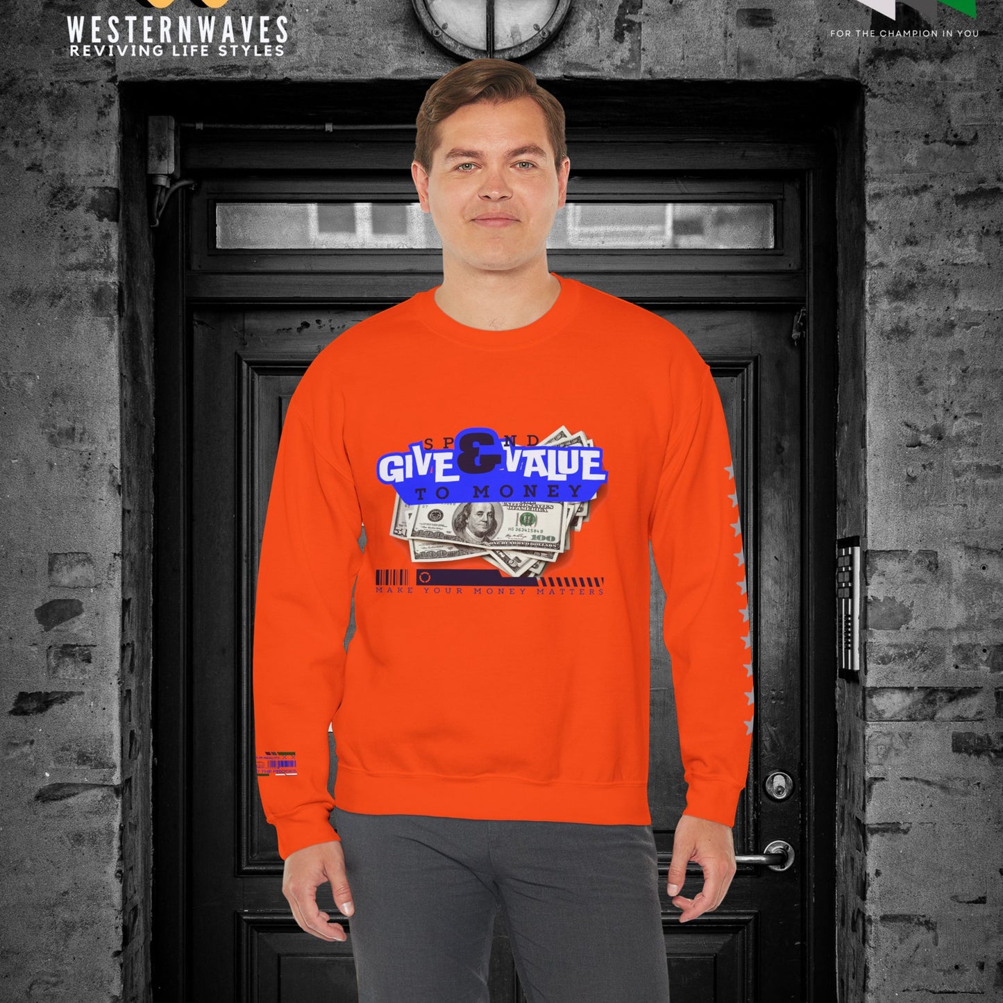 Unisex Heavy Blend™ Crewneck Sweatshirt_ N3+ Series UHBCSS PT2WW036_ Limited Edition Pure Luxury By WesternWaves: