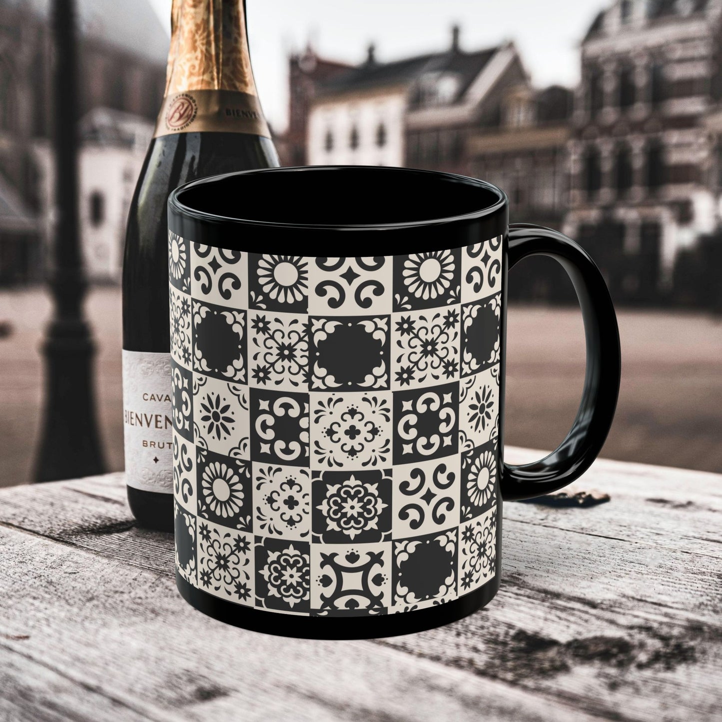 Black Mug (11oz, 15oz)_ N+ Series CBM PT2WW002_ Limited Edition Black Ceramic Mug by WesternWaves