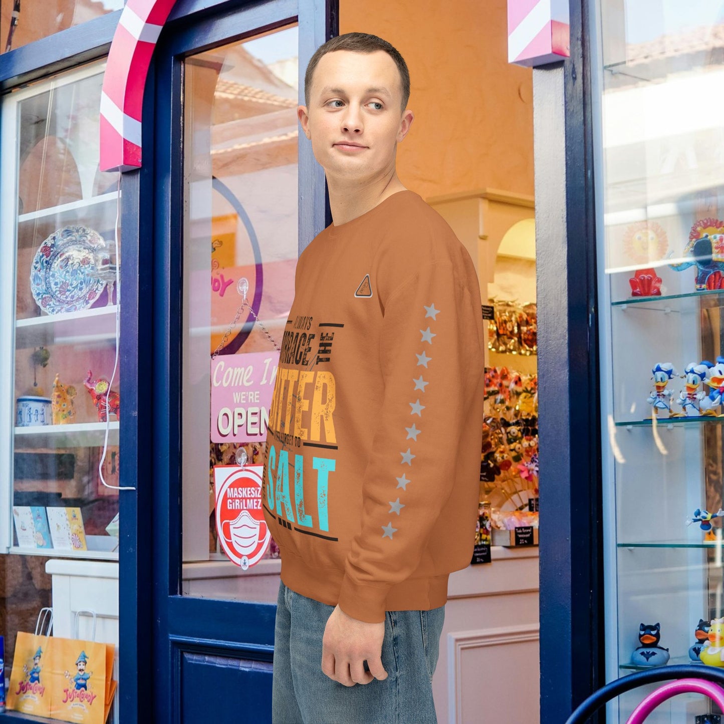Unisex Lightweight Crewneck Sweatshirt_ N2 Series ULWCSS PT2WW005_Limited Edition Unparalleled Quality by WesternWaves: