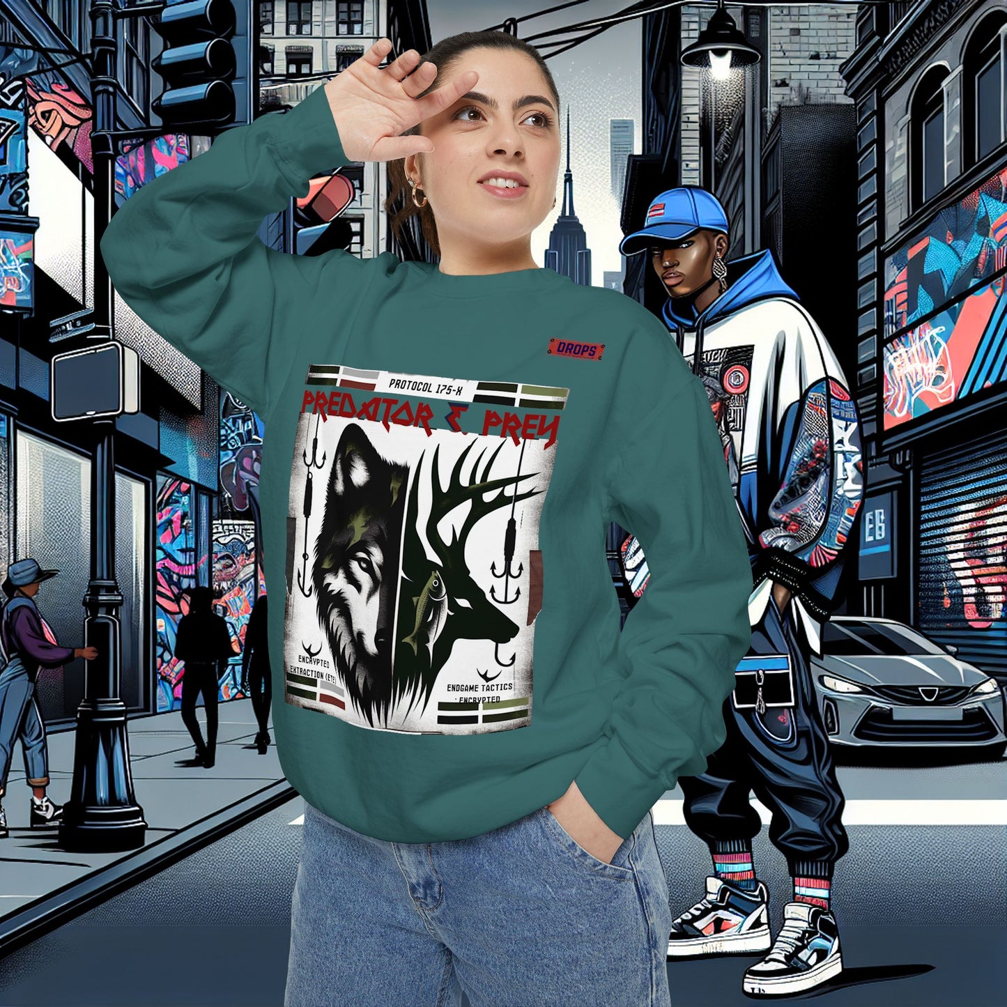 Predator & Prey Sweatshirt_ 03 Sep 2025_ Cozy Unisex Pullover, Nature Lover Apparel, Gifts for Wildlife Enthusiasts, Fall Fashion Layer