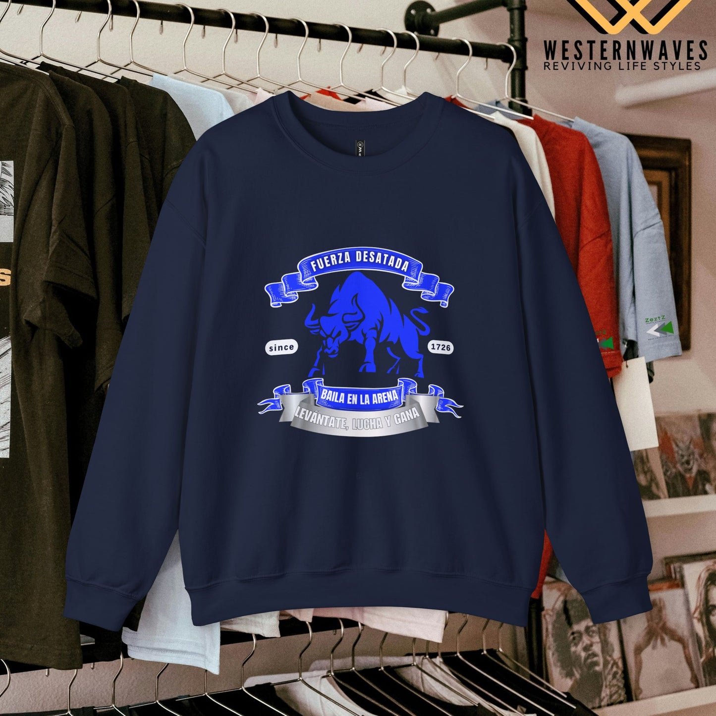 Unisex Heavy Blend™ Crewneck Sweatshirt_ N3+ Series UHBCSS PT2WW038_ Limited Edition Pure Luxury By WesternWaves: