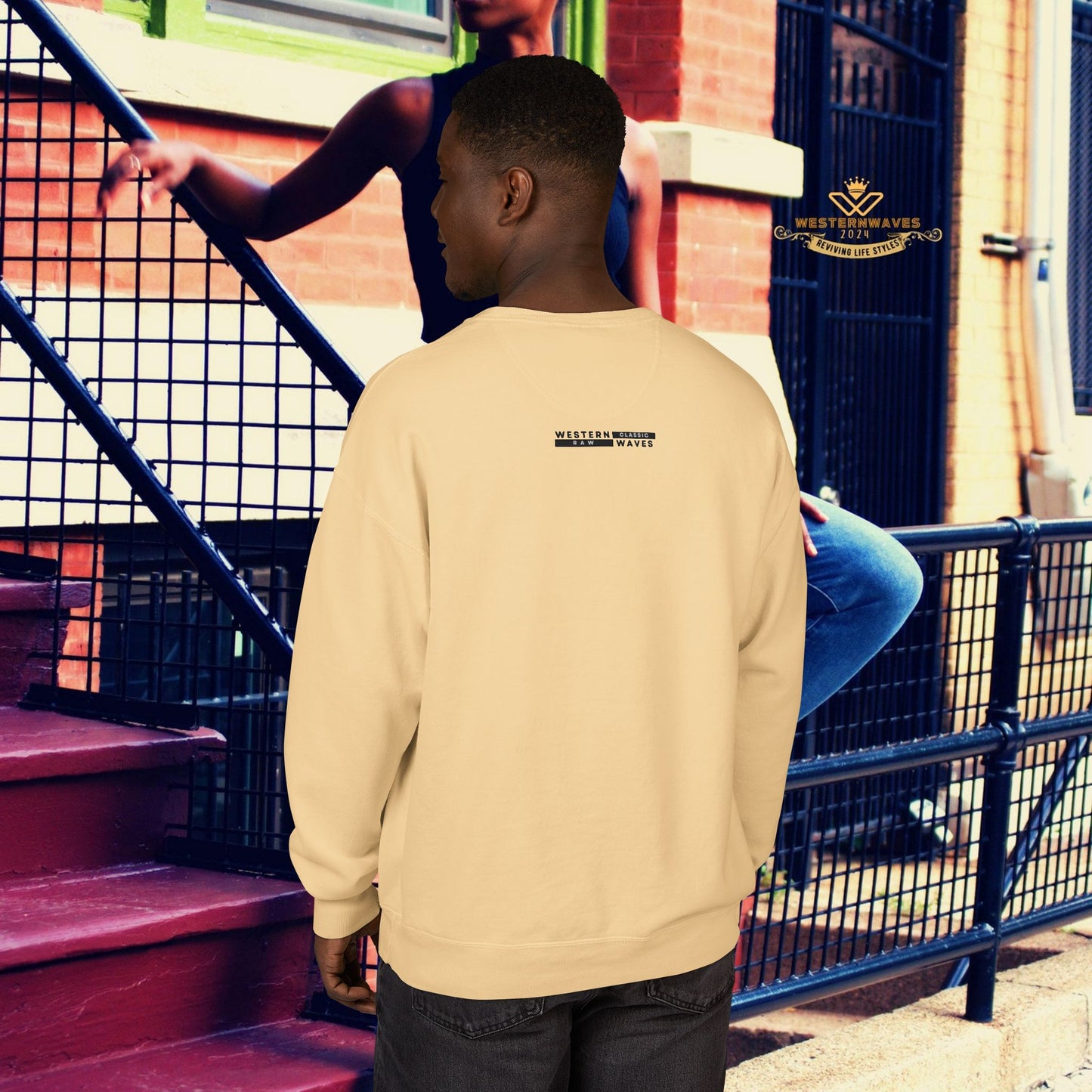 Unisex ComfortWash® Garment Dyed Crewneck Sweatshirt_ N7* Series USCGDCNSS PT2WW001_ Limited Edition Comfort & Retro Flair by WesternWaves: