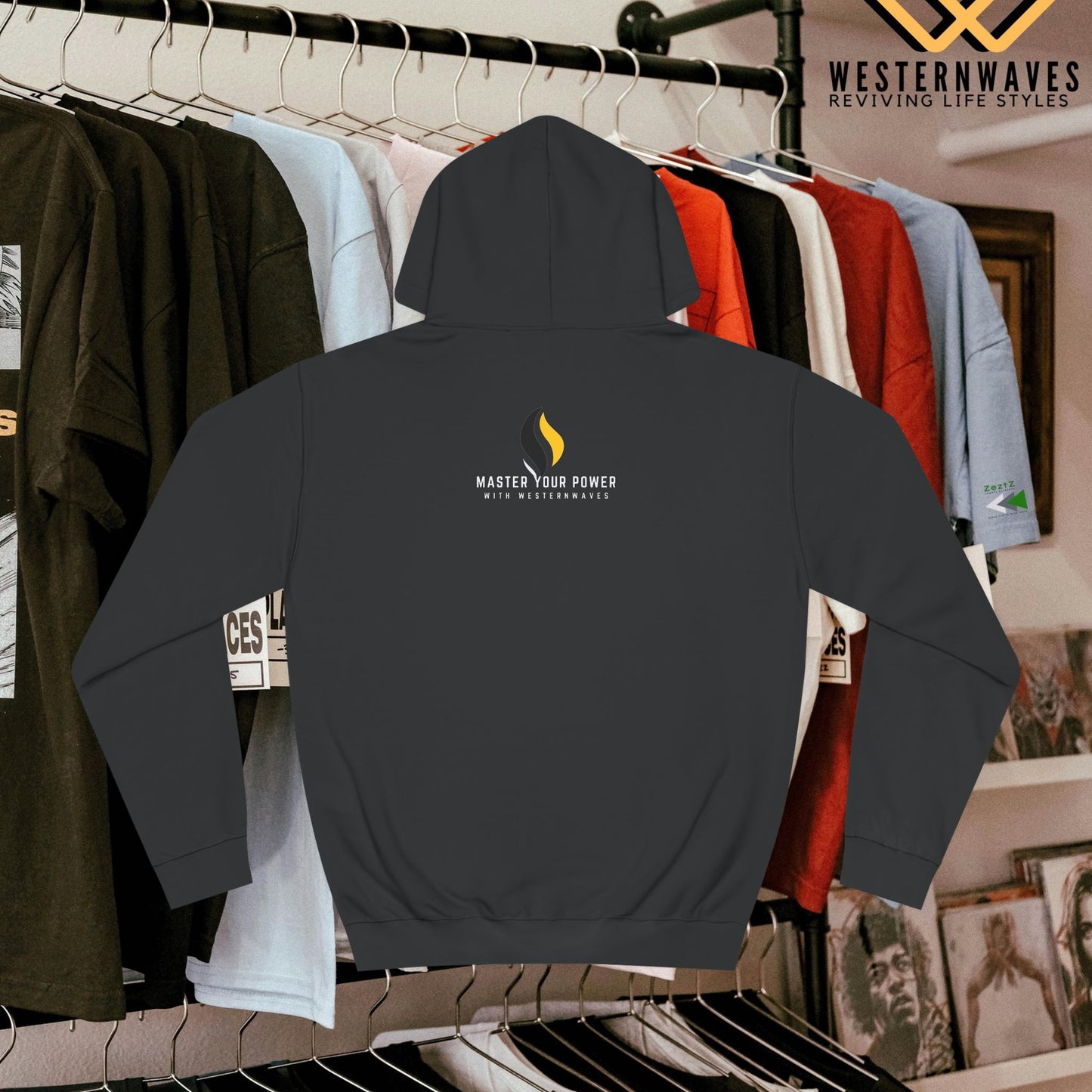 Unisex College Hoodie_ N2+ Series USCH PT2WW006_ Limited Edition Timeless Unisex Design by WesternWaves: