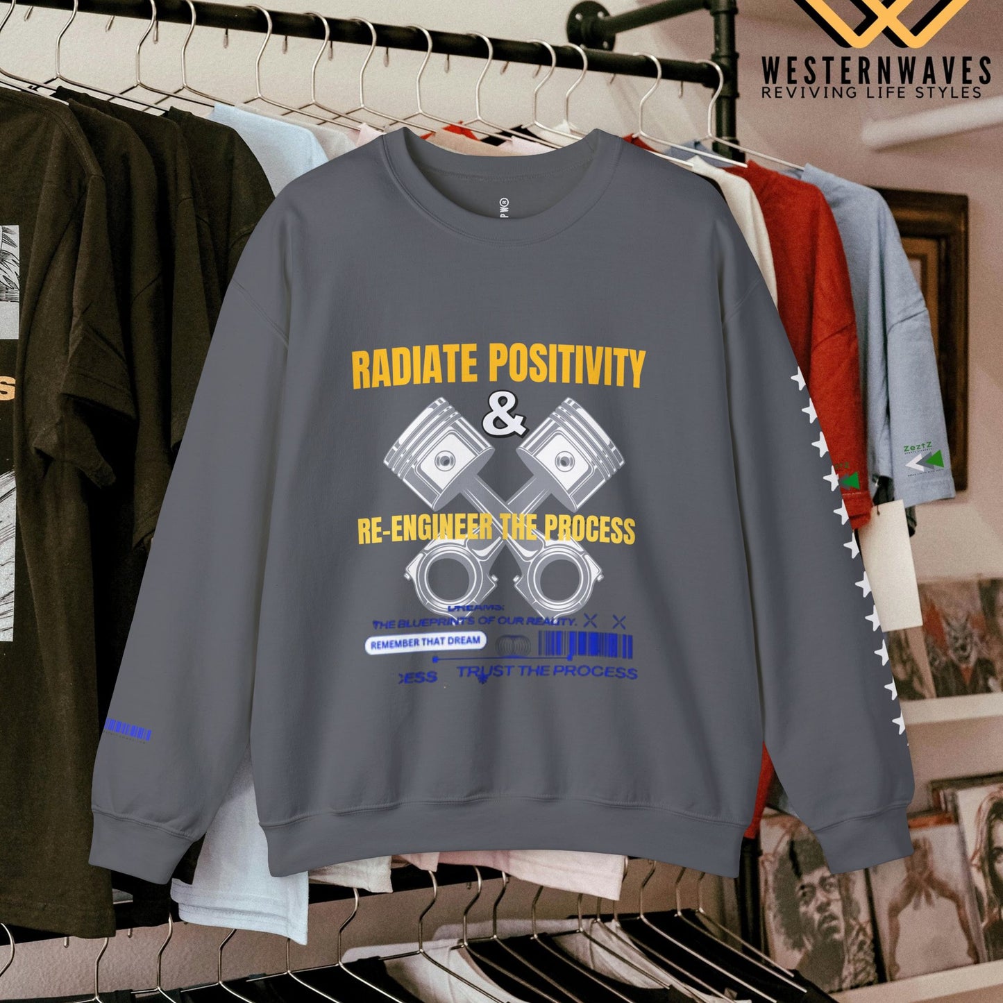 Unisex Heavy Blend™ Crewneck Sweatshirt_ N3+ Series UHBCSS PT2WW005_ Limited Edition Pure Luxury By WesternWaves: