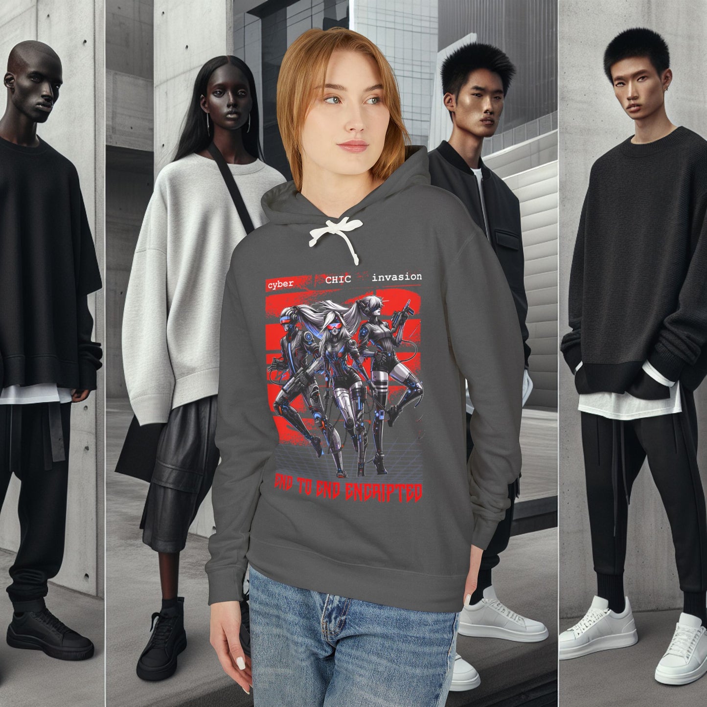 Unisex Lightweight Hooded Sweatshirt_ Series UWD 051_ Limited Edition Raw Streetwear by WesternWaves: