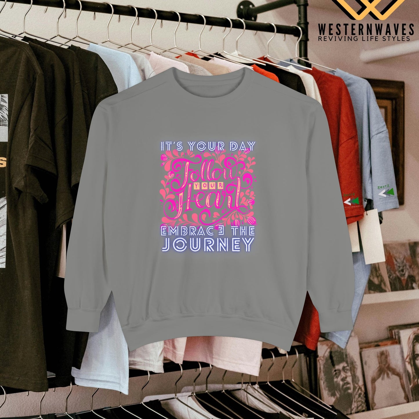 Unisex Garment-Dyed Sweatshirt_ N3+ Series UGDSS PT2WW001_ WesternWaves Limited Edition: