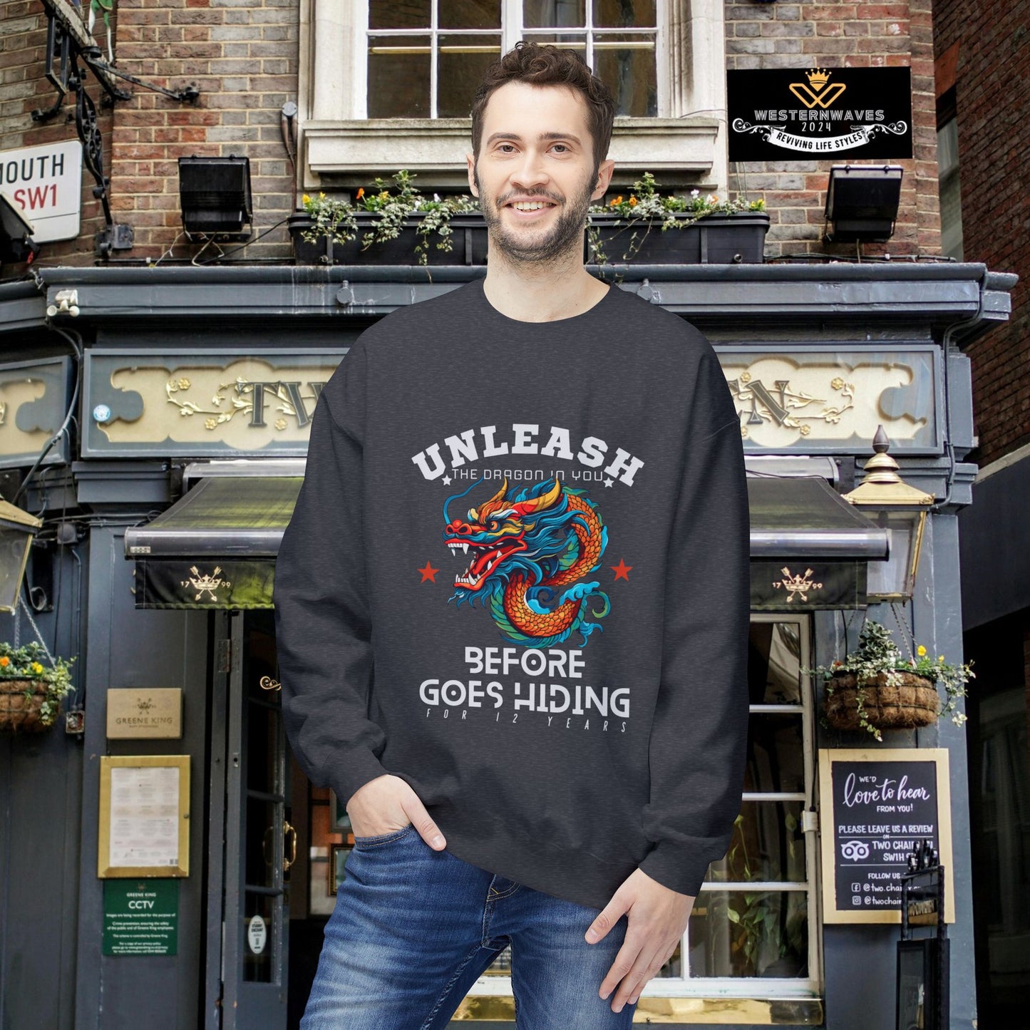 Softstyle Fleece Crewneck Sweatshirt_ N3+ Series SSFCNSS PT2WW001_ Limited Edition Comfort, Durabile & Sustainable Fashion Raw Classic by WesternWaves: