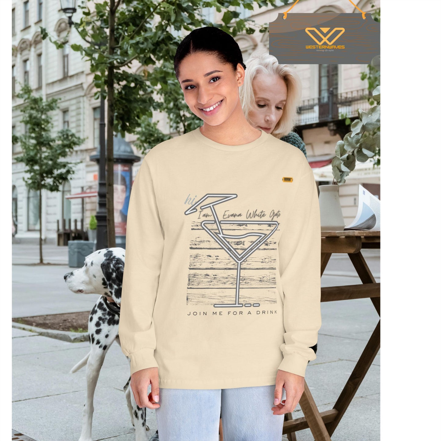 Unisex Classic Long Sleeve T-Shirt_ N6* Series USCLSTS PT2WW002_ Limited Edition Playful Design by WesternWaves: