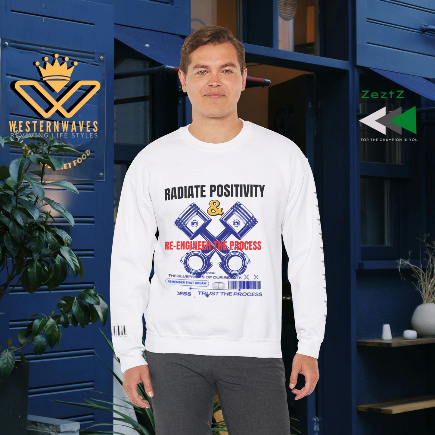 Unisex Heavy Blend™ Crewneck Sweatshirt_ N2+ Series UHBCSS PT2WW003_ Limited Edition Pure Luxury by WesternWaves: