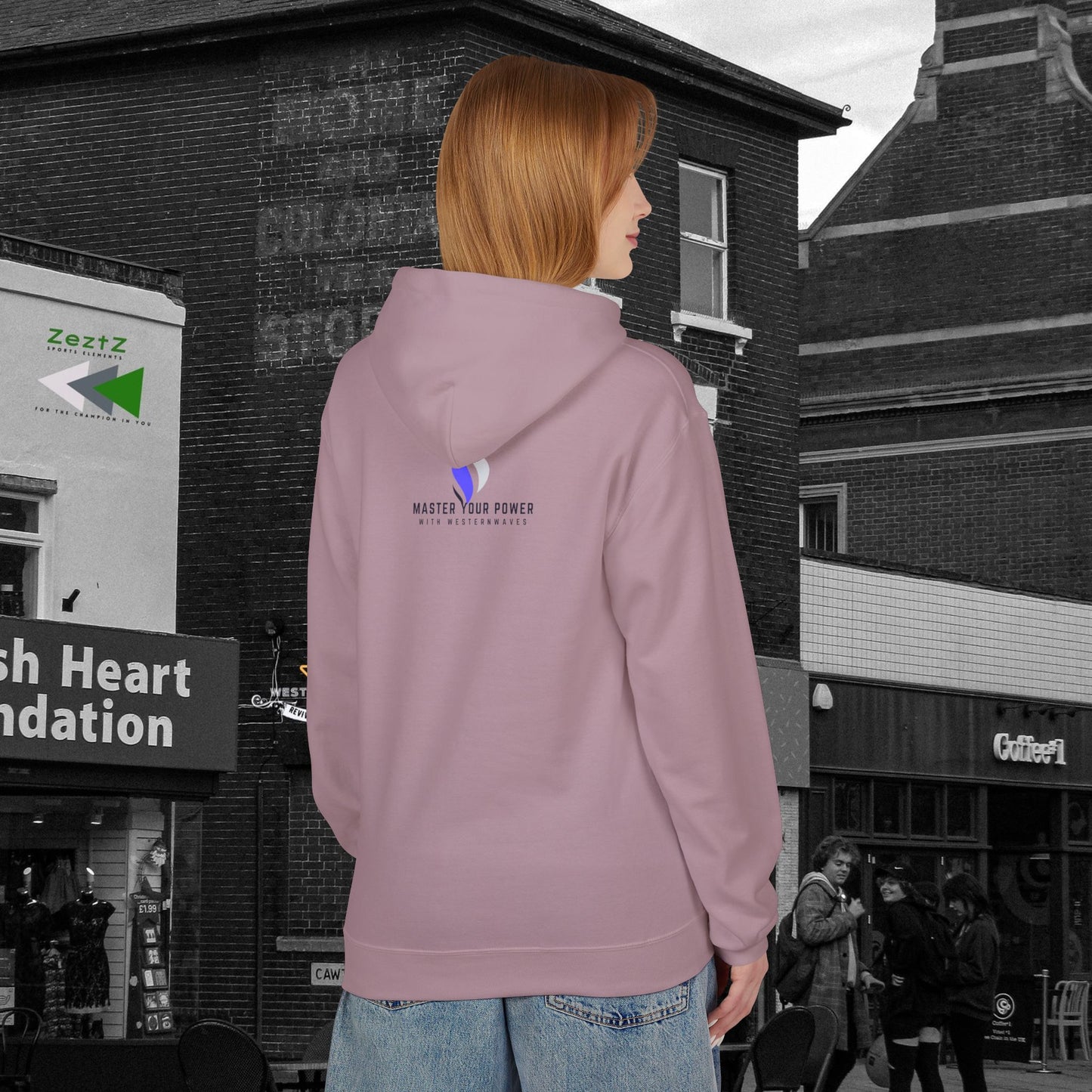 Unisex Midweight Softstyle Fleece Hoodie_ N3+ Series USMWSSFH PT2WW003_ Limited Edition Luxuriously Soft 100% Cotton Face by WesternWaves: