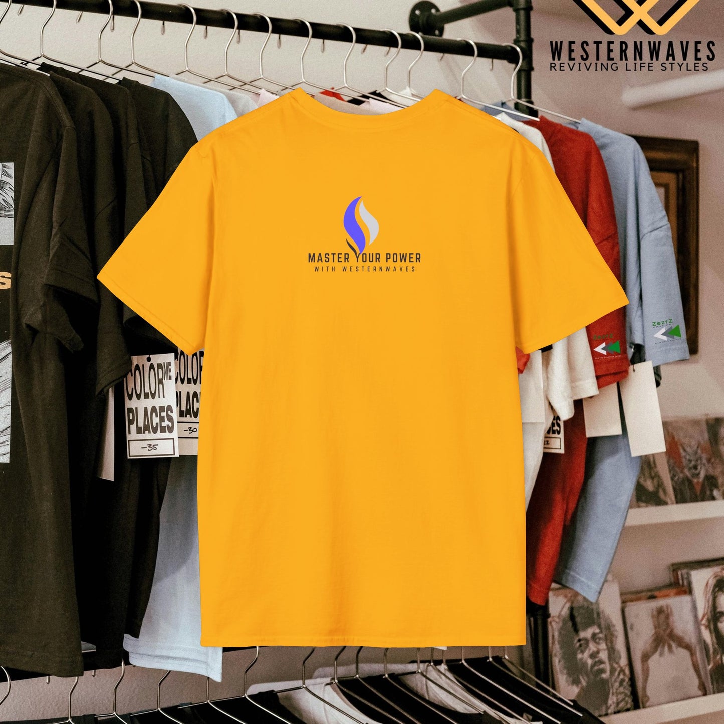 Unisex Softstyle T-Shirt_ N3+ USSTS FT2WW005_ Redefine Relaxation Limited Edition by WesternWaves: