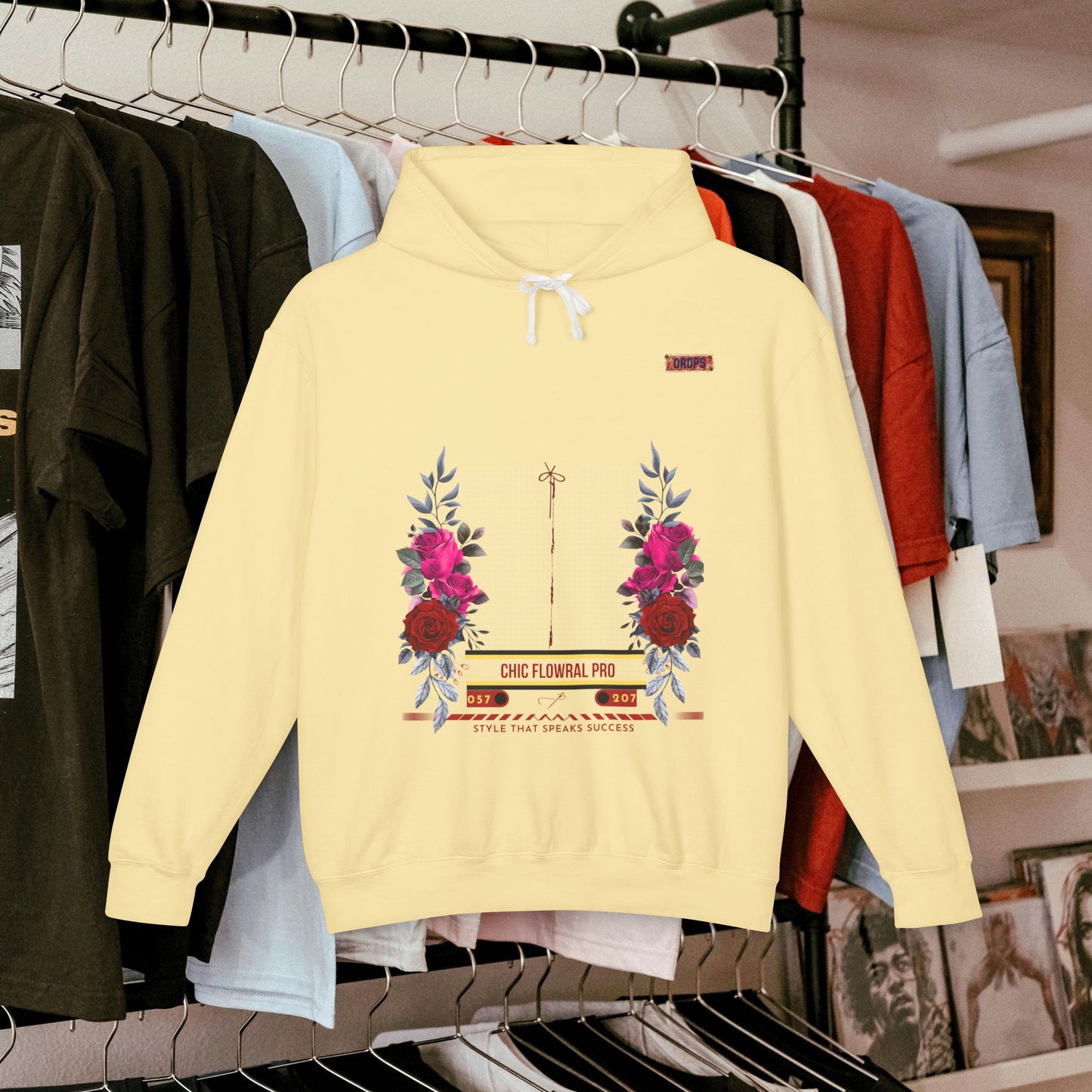 Lightweight Hooded Sweatshirt_ Series UWD 053_ Limited Edition Floral Streetwear by WesternWaves: