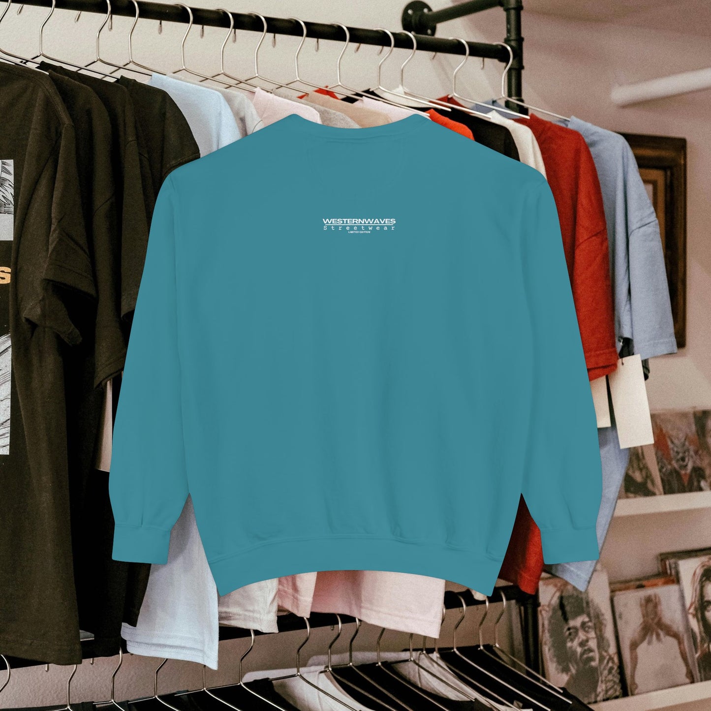 Unisex Garment-Dyed Sweatshirt_ N8+ Series SPW USMWSSFCNSS PT2WW001_ Limited Edition by WesternWaves: