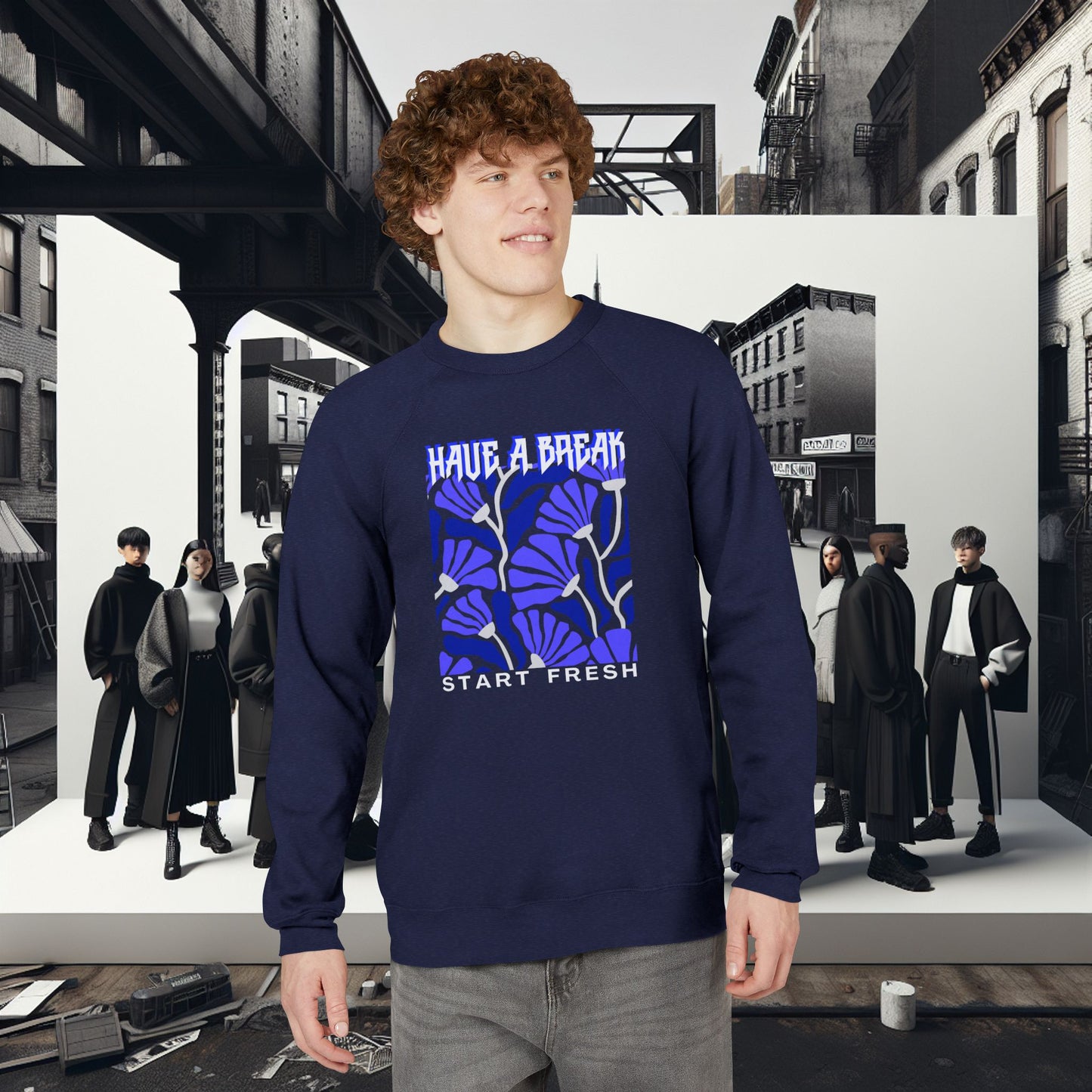 Unisex Sponge Fleece Raglan Sweatshirt_ Series UWD 062_ Limited Edition Cozy Fashion Streewear by WesternWaves: