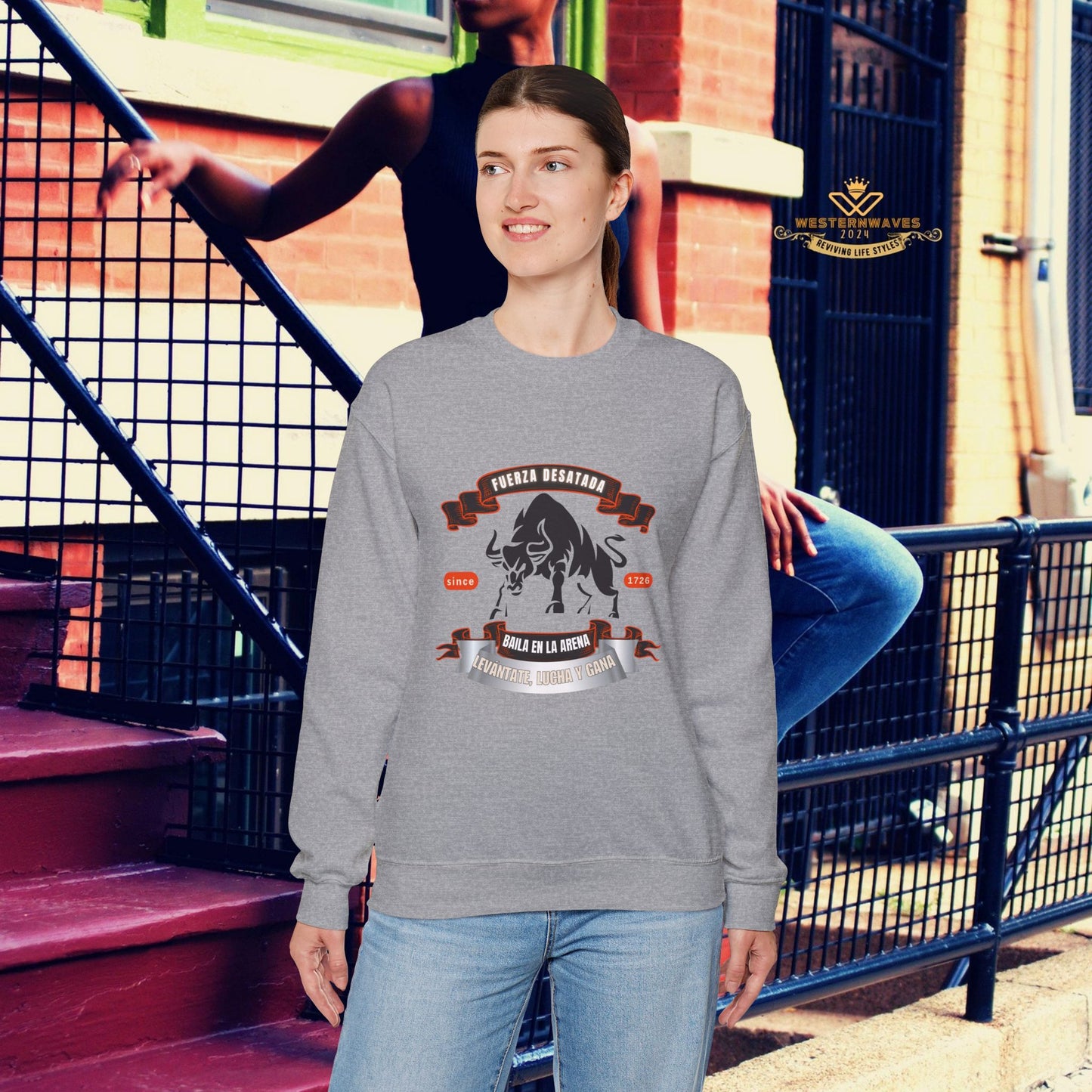 Unisex Heavy Blend™ Crewneck Sweatshirt_ N3+ Series UHBCSS PT2WW038_ Limited Edition Pure Luxury By WesternWaves: