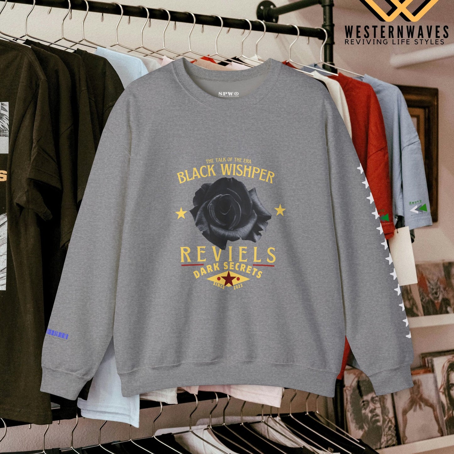 Unisex Heavy Blend™ Crewneck Sweatshirt_ N3+ Series UHBCSS PT2WV011_ Limited Edition Pure Luxury by WesternWaves: