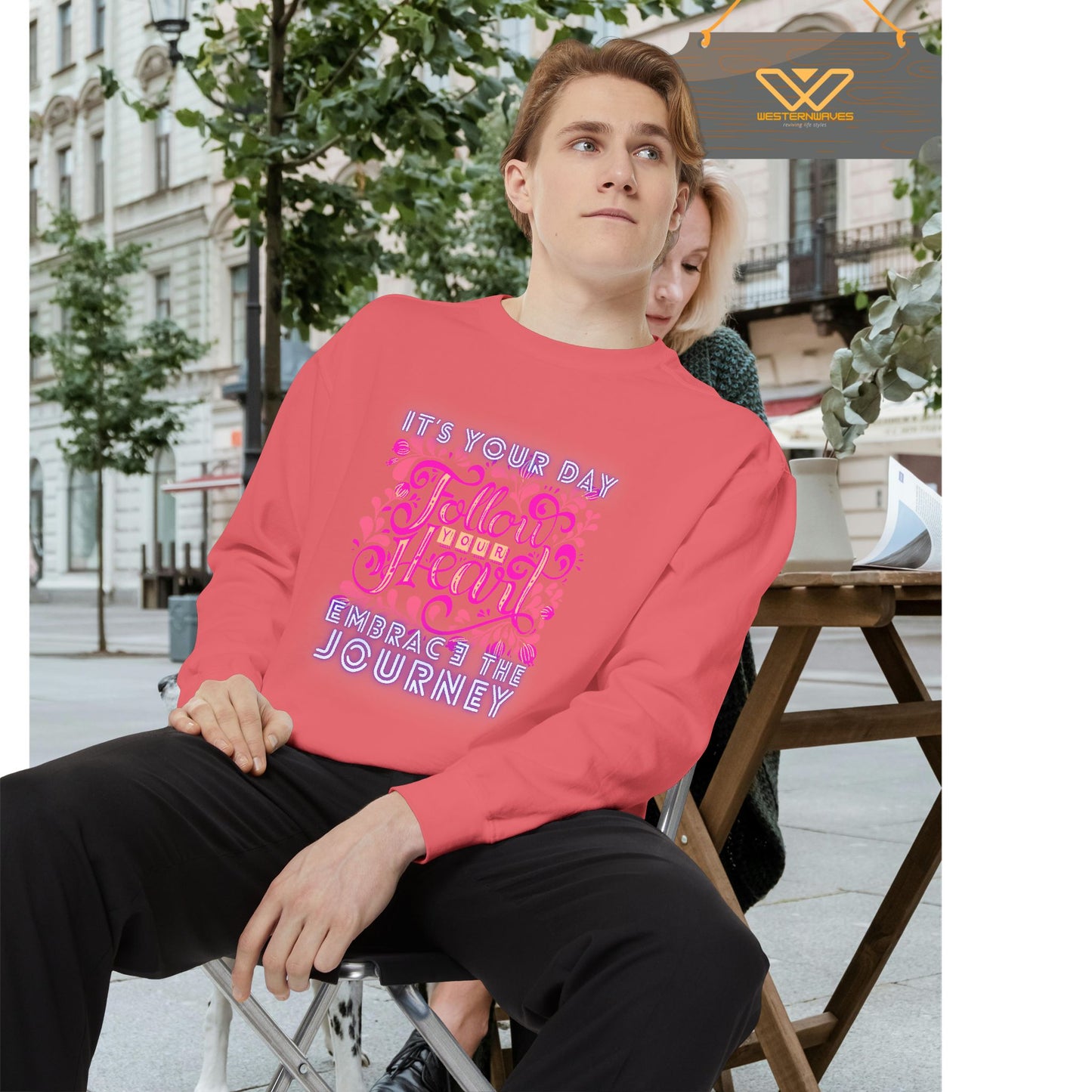 Unisex Garment-Dyed Sweatshirt_ N3+ Series UGDSS PT2WW001_ WesternWaves Limited Edition: