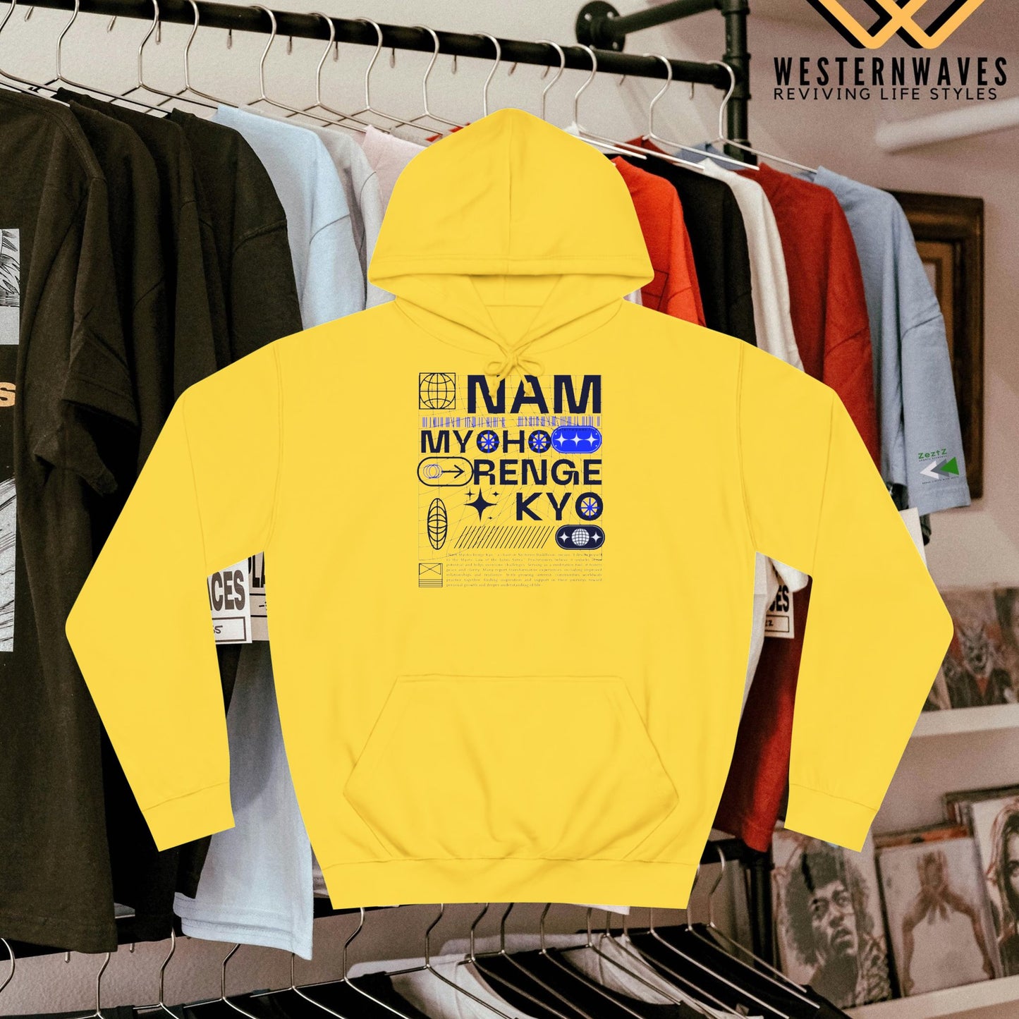 Unisex College Hoodie_ N2+ Series USCH PT2WW005_ Limited Edition Timeless Unisex Design by WesternWaves: