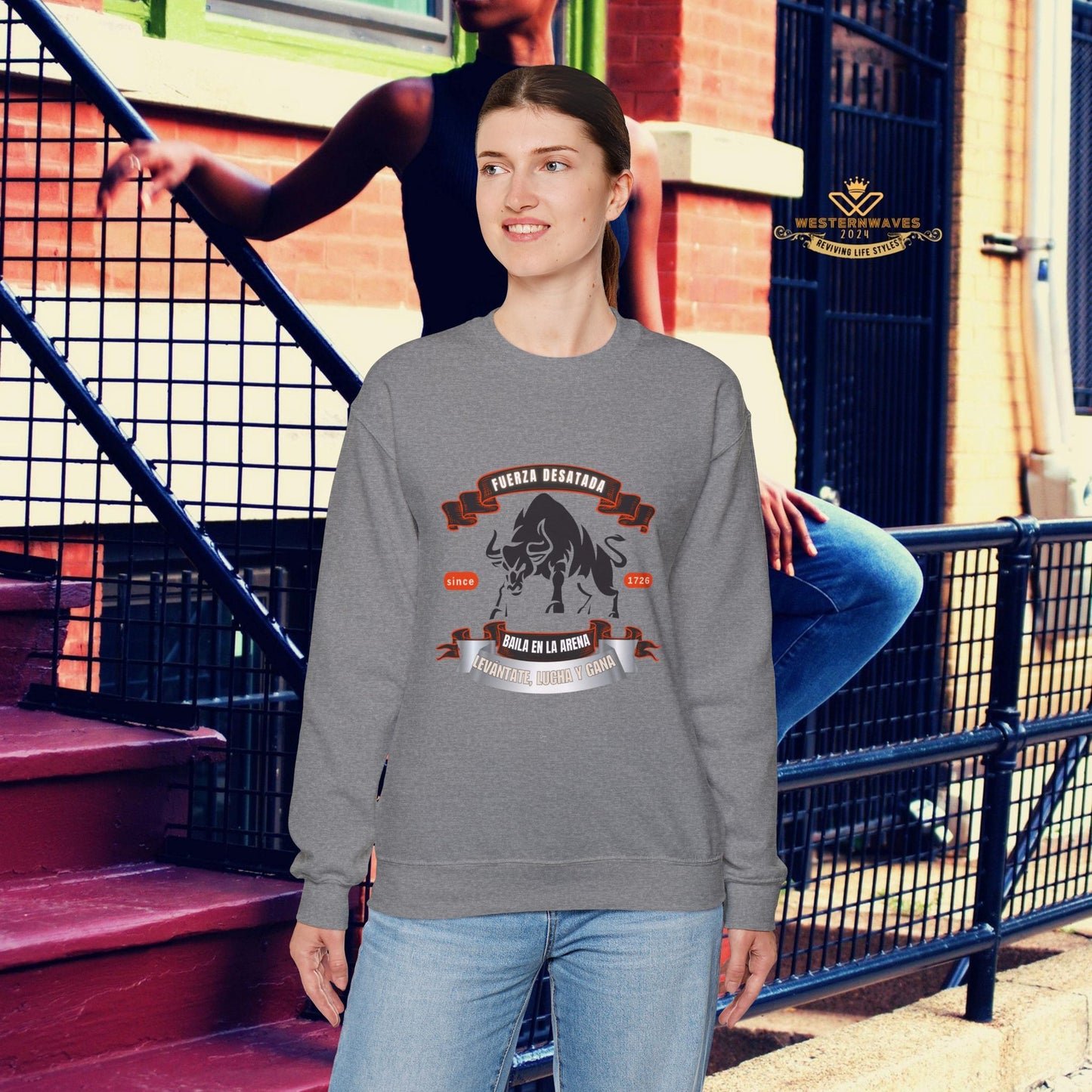 Unisex Heavy Blend™ Crewneck Sweatshirt_ N3+ Series UHBCSS PT2WW038_ Limited Edition Pure Luxury By WesternWaves: