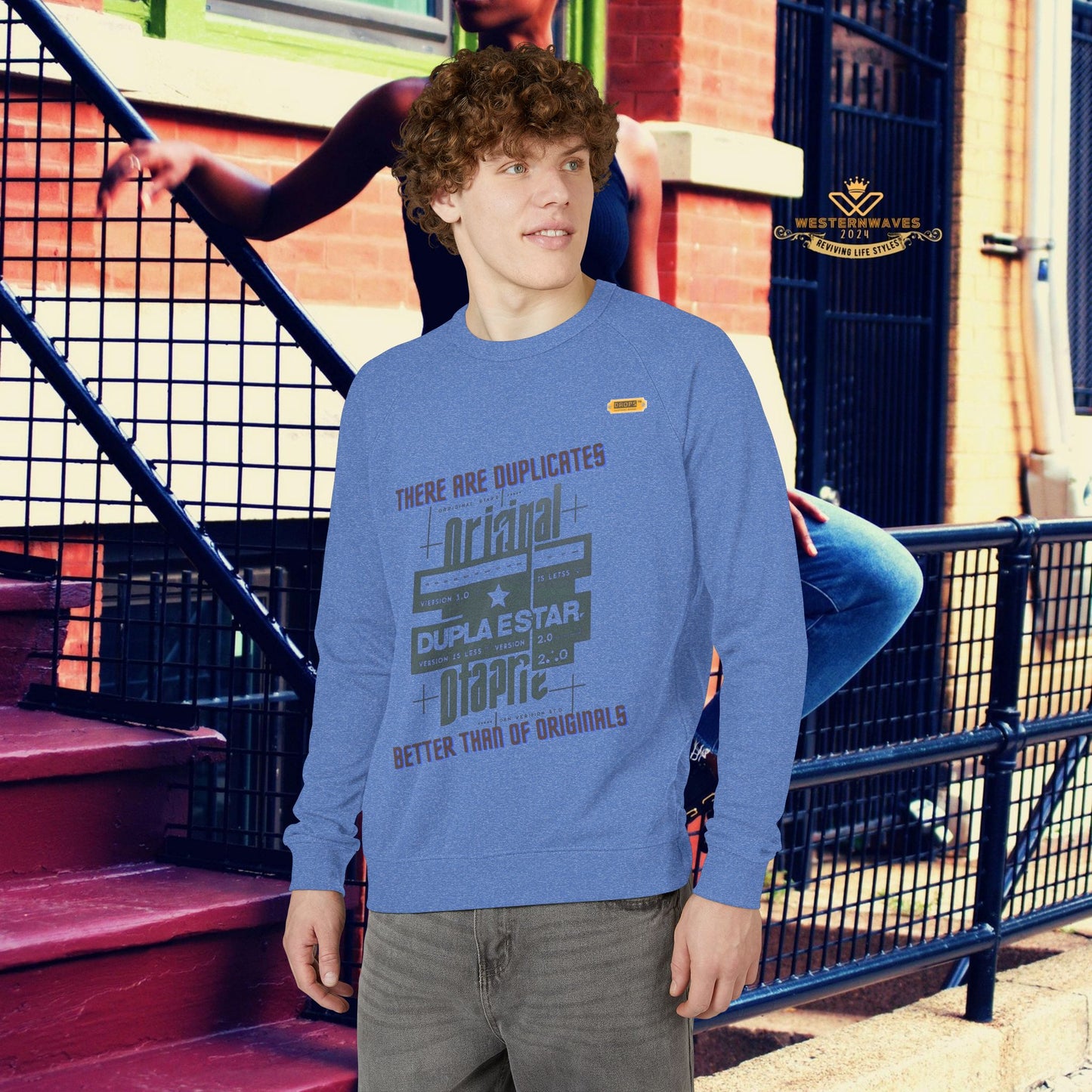 Unisex French Terry Raglan Crewneck Sweatshirt_ 25 June 2025_ Limited Edition Casual Streetwear by WesternWaves: