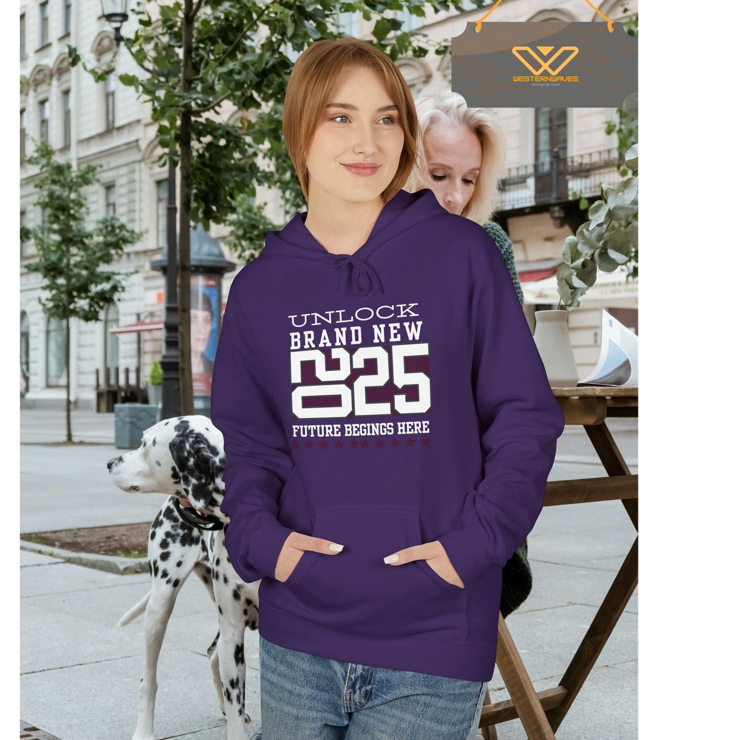 Unisex Midweight Softstyle Fleece Hoodie_ N3+ Series USMWSSFH PT2WW009_ Limited Edition Luxuriously Soft 100% Cotton Face by WesternWaves: