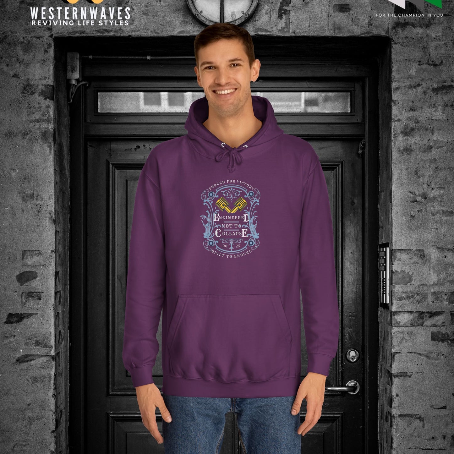 Unisex College Hoodie_ N3+ Series SCH PT2WW004_ Limited Edition Timeless Unisex Design by WesternWaves: