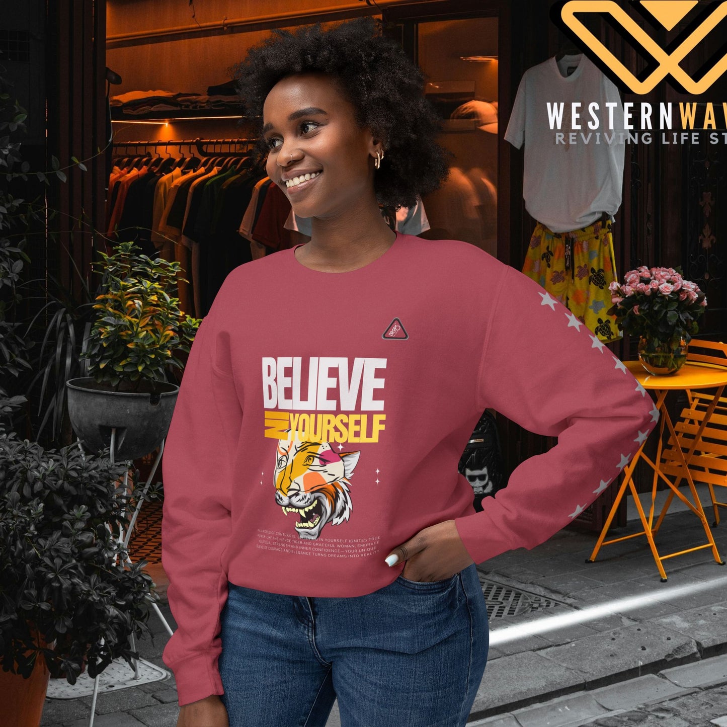 Unisex Lightweight Crewneck Sweatshirt_ N2 Series ULWCSS PT2WW006_ Limited Edition Unparalleled Quality by WesternWaves: