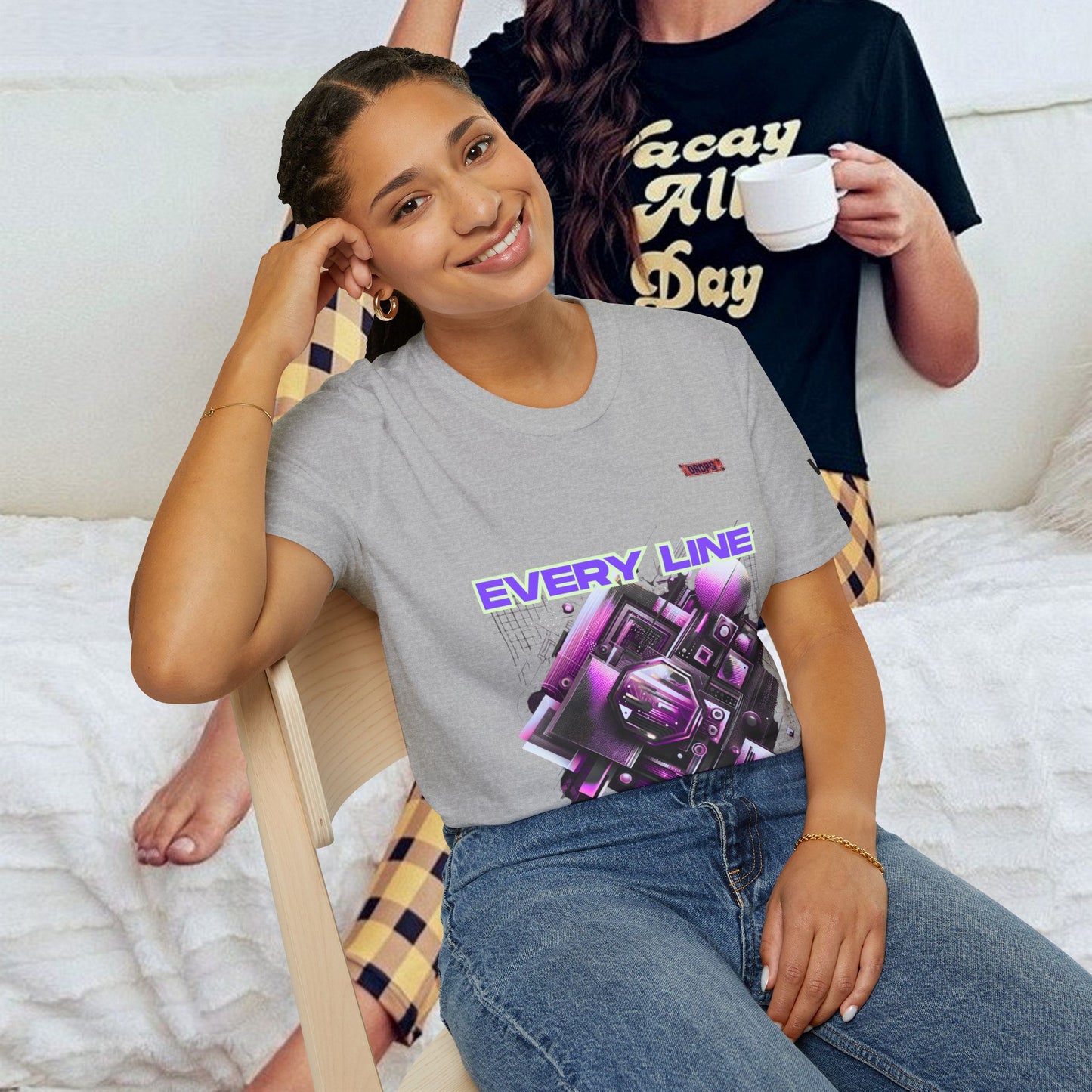Every Line Graphic Unisex Softstyle T-Shirt | Retro Art Tee, Casual Wear, Gift for Art Lovers, Streetwear, Everyday Style