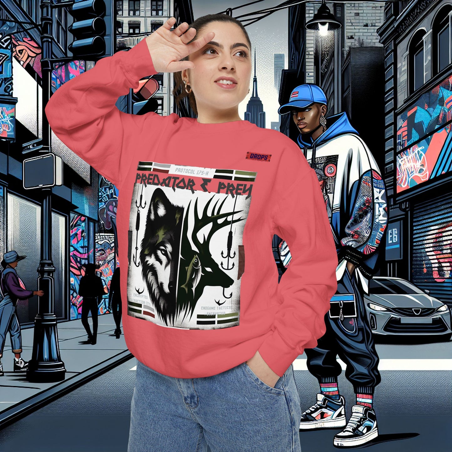 Predator & Prey Sweatshirt_ 03 Sep 2025_ Cozy Unisex Pullover, Nature Lover Apparel, Gifts for Wildlife Enthusiasts, Fall Fashion Layer