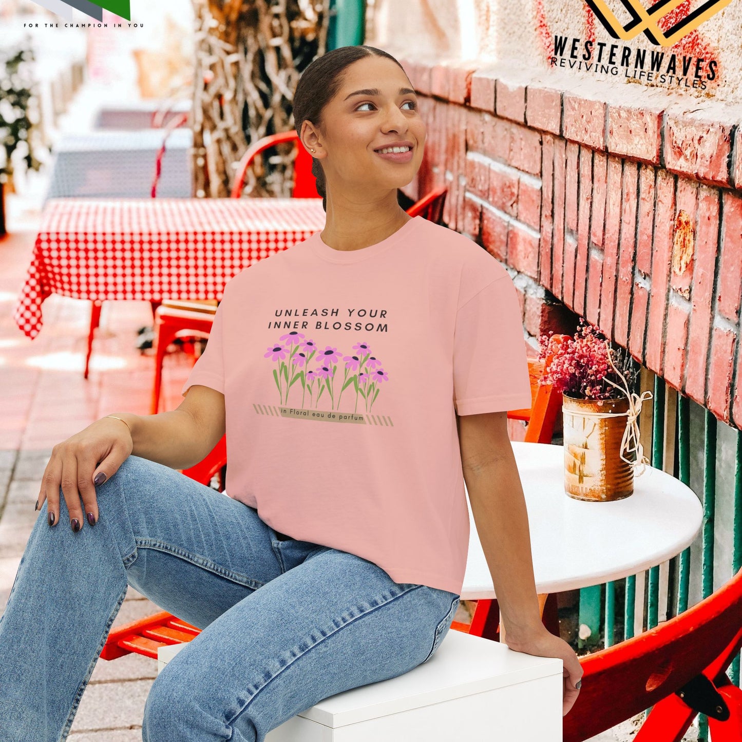 Women's Boxy Tee_ N3+ Series WBTEE PT2WW001_ limited edition by WesternWaves: