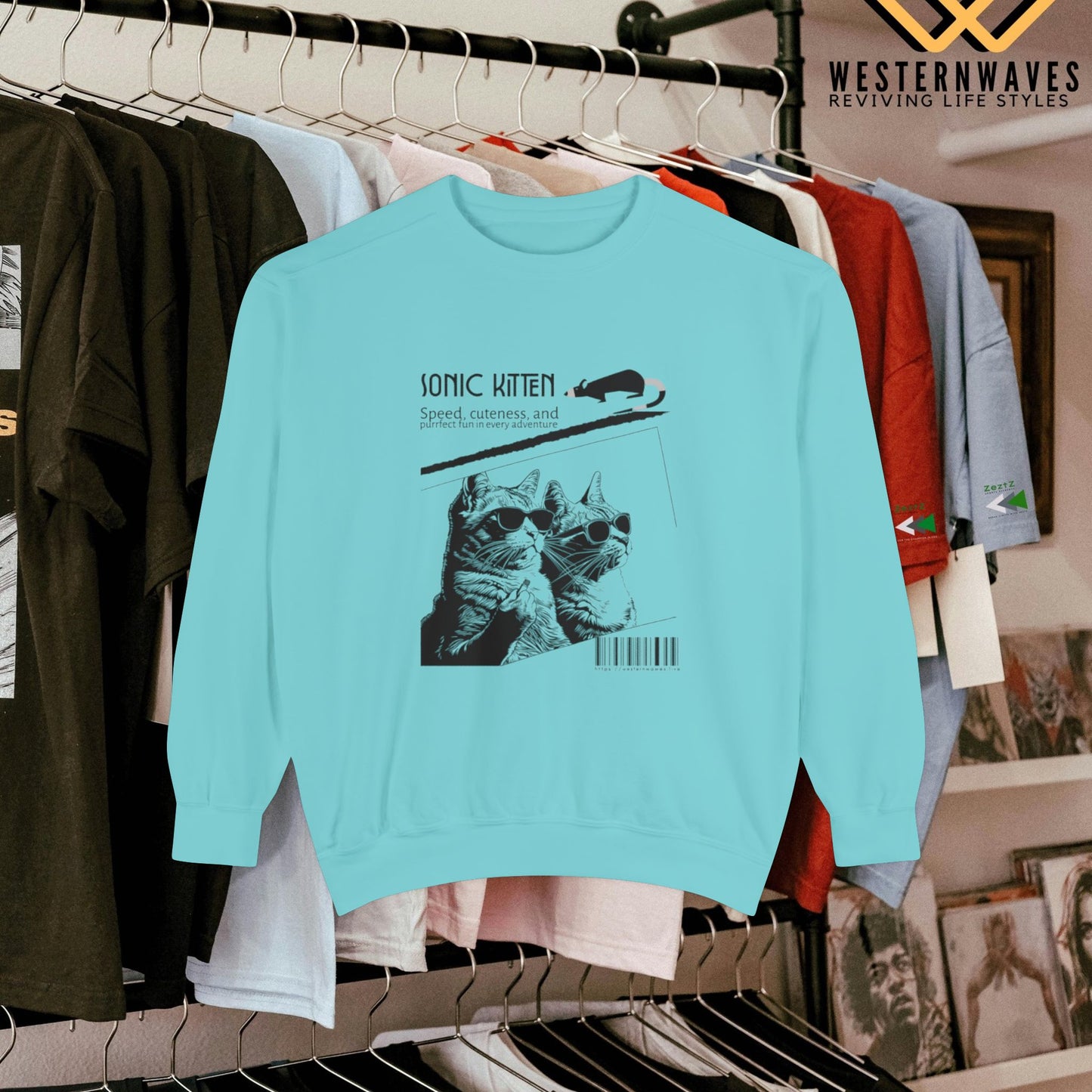 Unisex Garment-Dyed Sweatshirt_ N3+ Series SPW UGDSS PT2WW003_WesternWaves Limited Edition