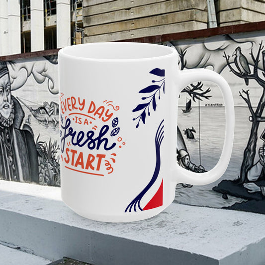 Inspirational Ceramic Mug - "Every Day is a Fresh Start" - Perfect for Daily Motivation_ 17 aPRIL 2025_ 001