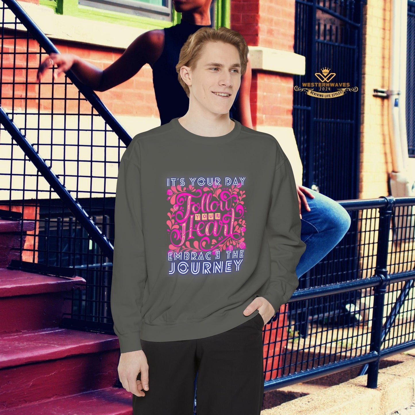 Unisex Garment-Dyed Sweatshirt_ N3+ Series UGDSS PT2WW001_ WesternWaves Limited Edition:
