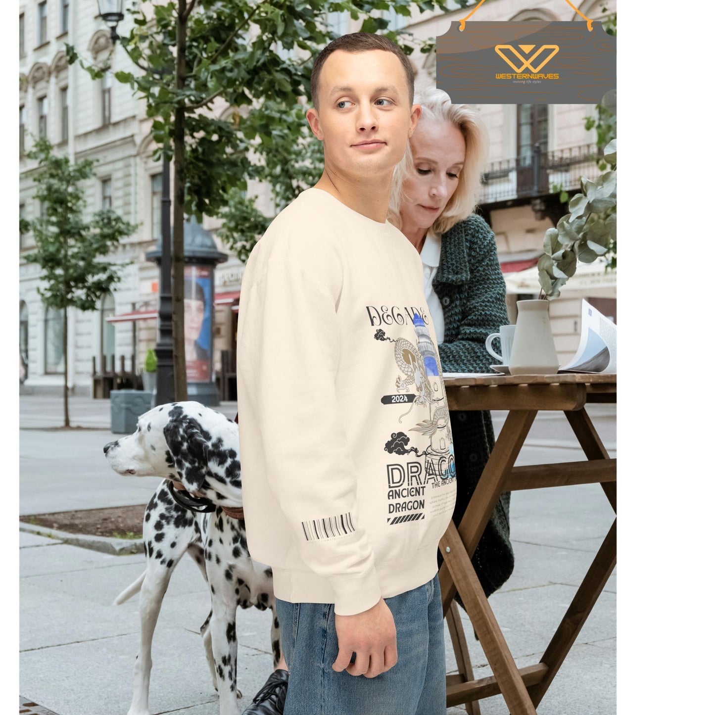 Unisex Lightweight Crewneck Sweatshirt_ N3+ Series ULWCSS PT2WW013_ Limited Edition Conscious Fashion Collaboration by WesternWaves: