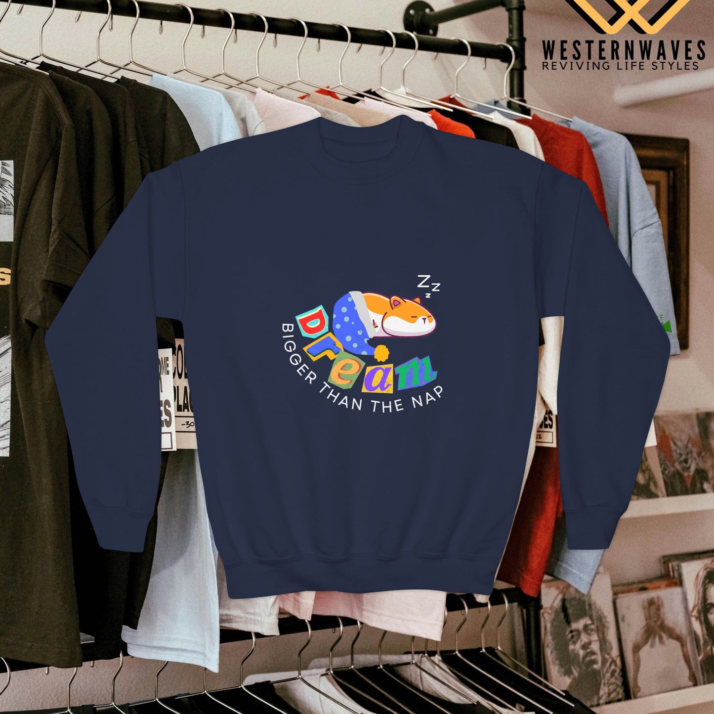 Youth Crewneck Sweatshirt_ N3+ Series YCNSS PT2WW001_ Limited Edition Perfect Companion for the School, Sports & Casual hangouts by WesternWaves: