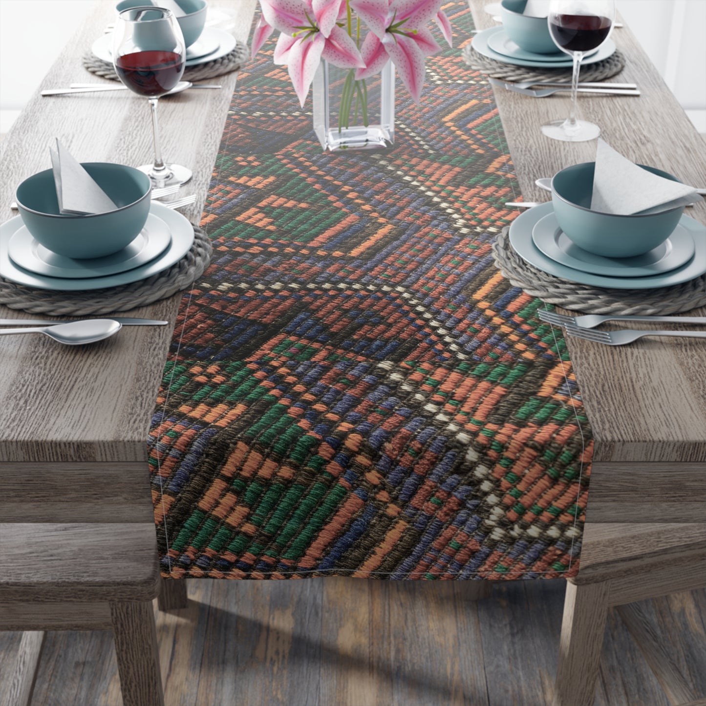 Table Runner (Cotton, Poly)_ Bohemian Chic Table Runner for Stylish Dining_ N7+ Series TRUNNER PT2WW008_ Limited Edition by WesternWaves_