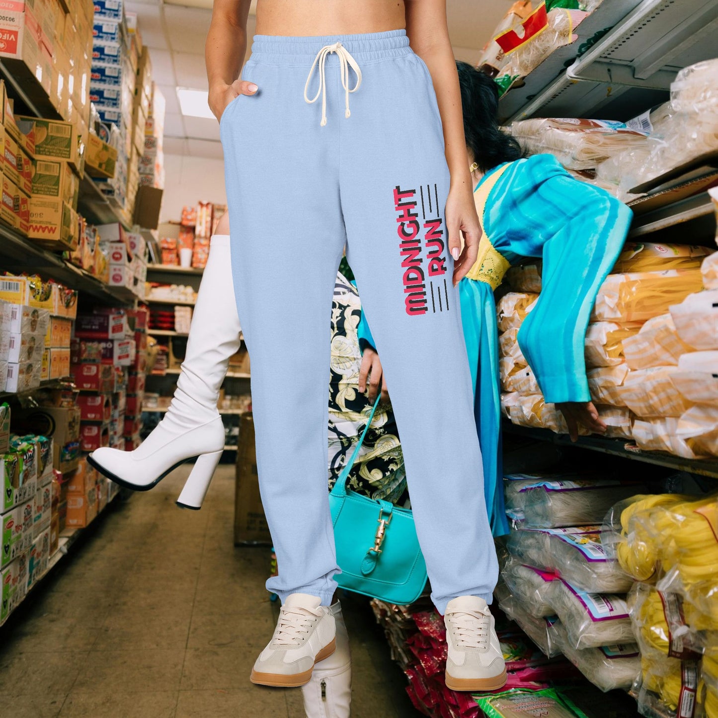 Unisex Fleece Sweatpants with Playful Design_ Series UWD 080_ Limited Edition Cozy Lounge Pants by WesternWaves: