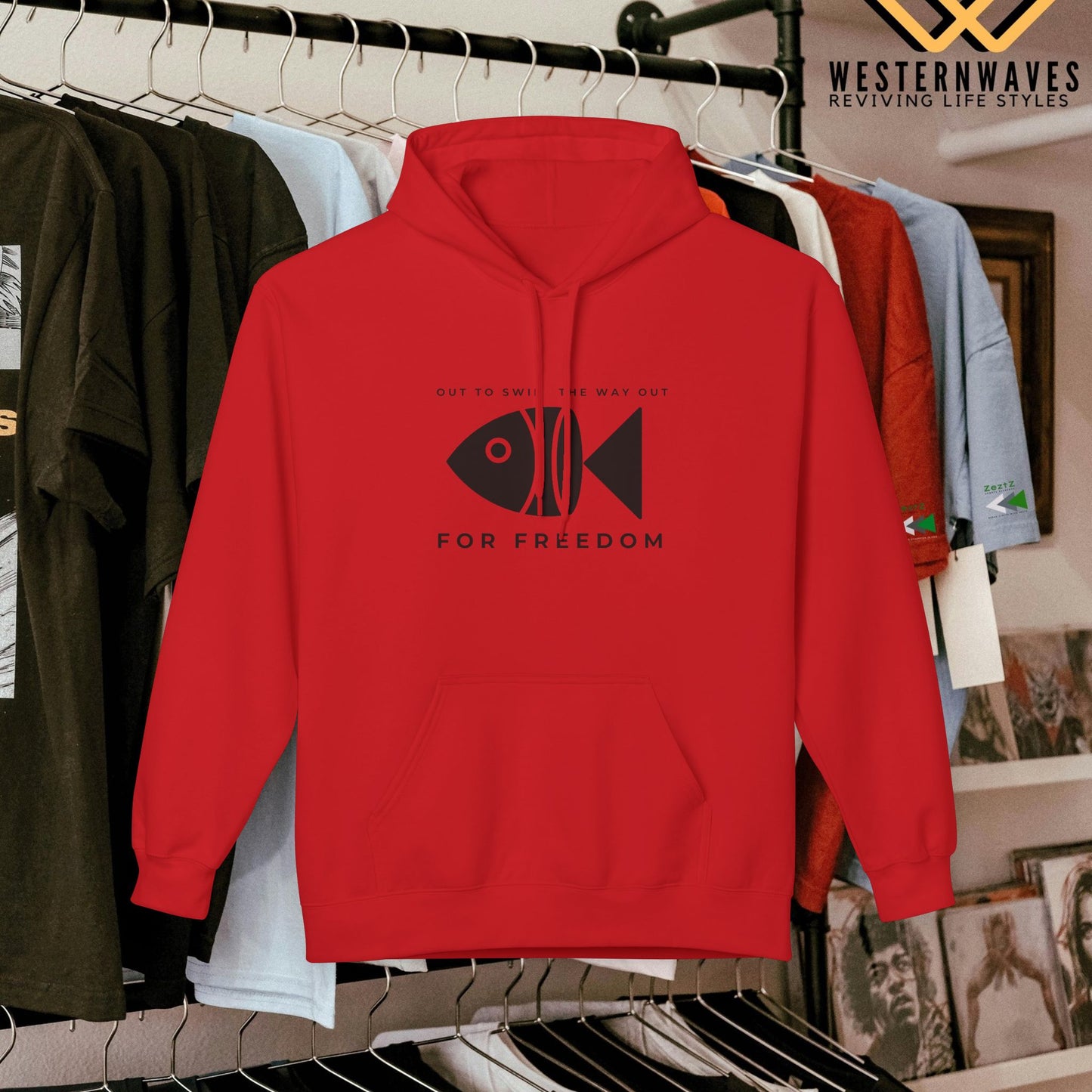Unisex Midweight Softstyle Fleece Hoodie_ N3+ Series USMWXXFH PI2WW001_ Limited Edition by WesternWaves: