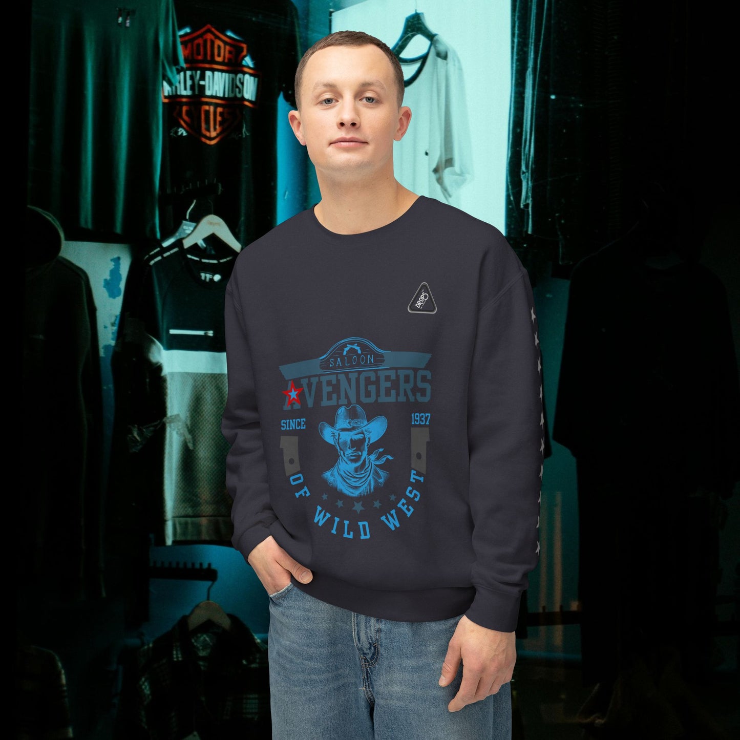 Unisex Lightweight Sweatshirt_ N7* Series USLWSS PT2WW002_ Limited Edition by WesternWaves: