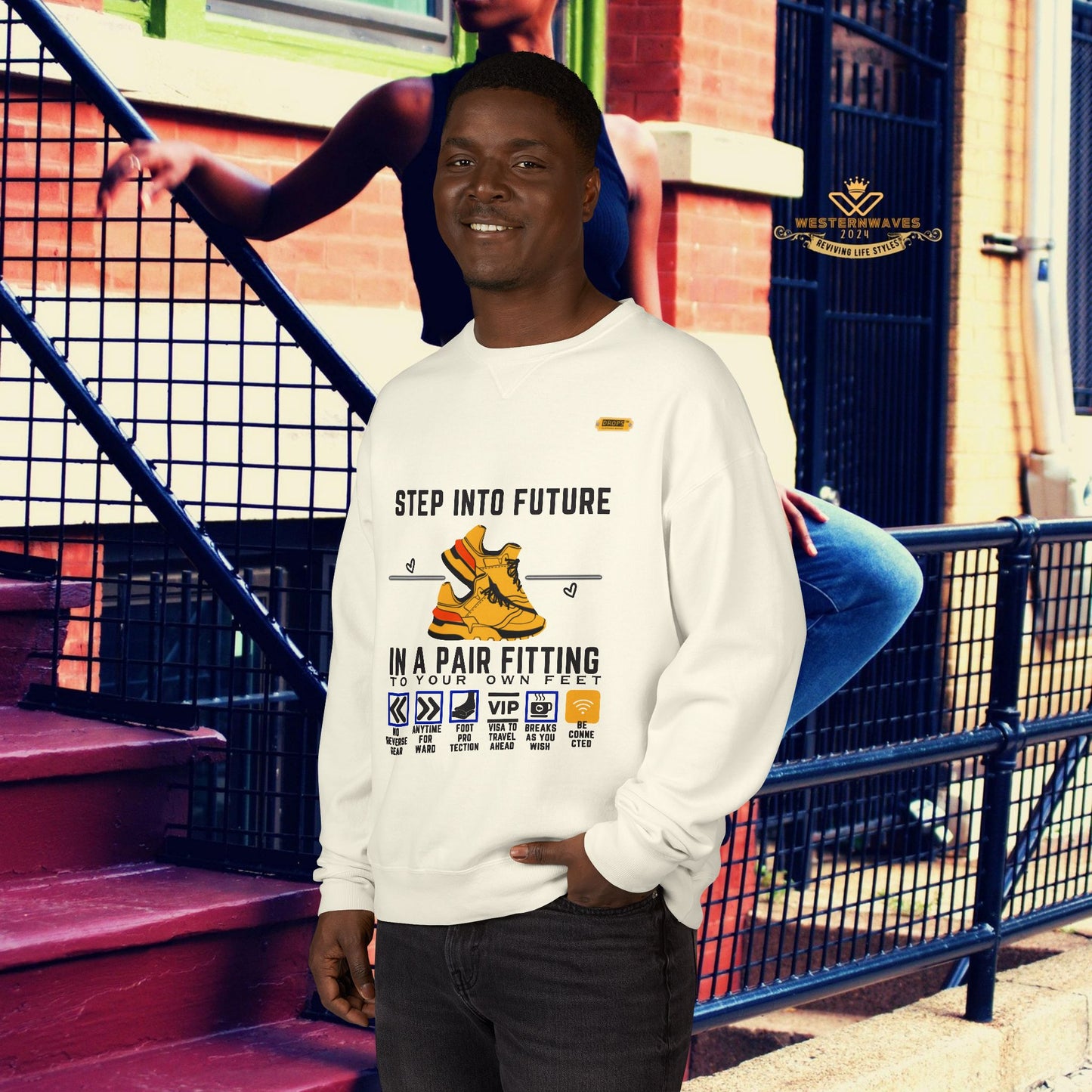 Unisex ComfortWash® Garment Dyed Crewneck Sweatshirt_ N7* Series USCGDCNSS PT2WW001_ Limited Edition Comfort & Retro Flair by WesternWaves: