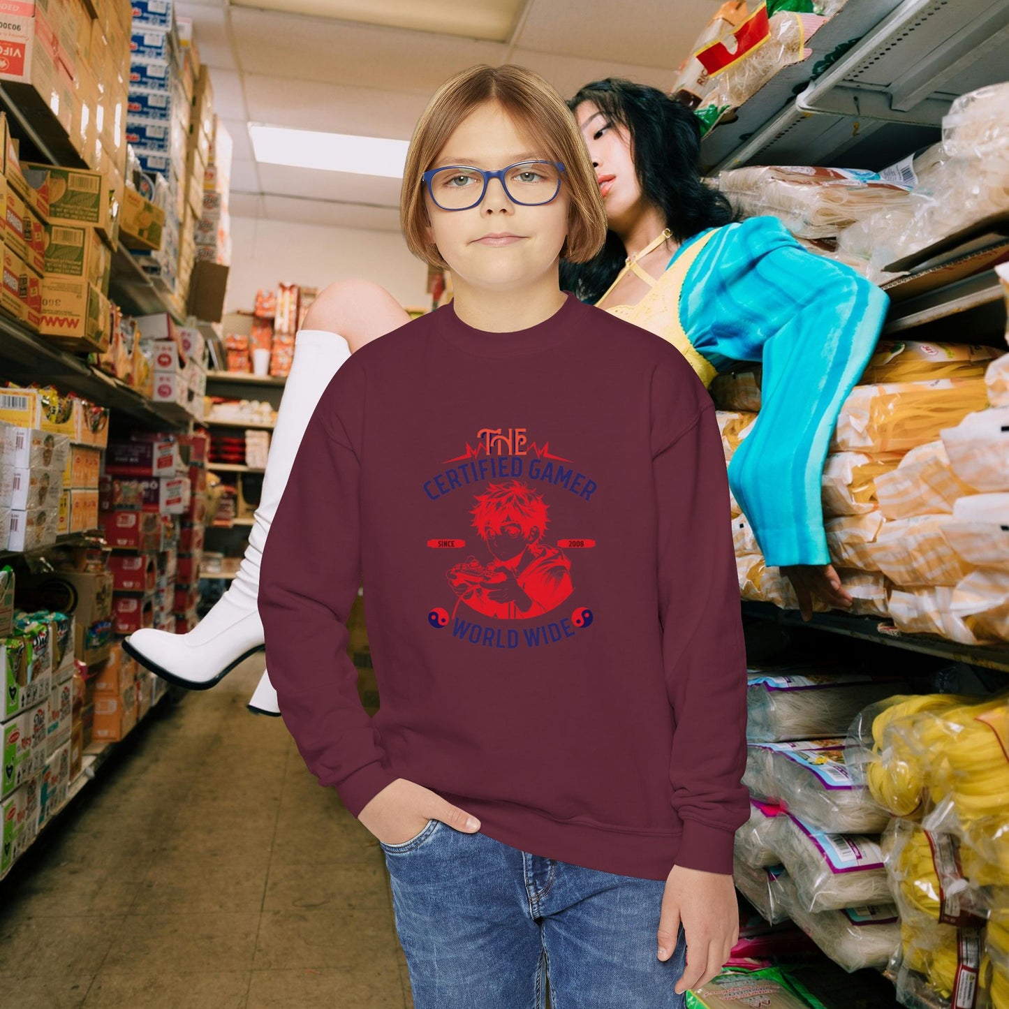 Youth Crewneck Sweatshirt_ N2+ Series YCNSS PT2WW004_ Limited Edition Perfect Companion for the School, Sports & Casual hangouts by WesternWaves:
